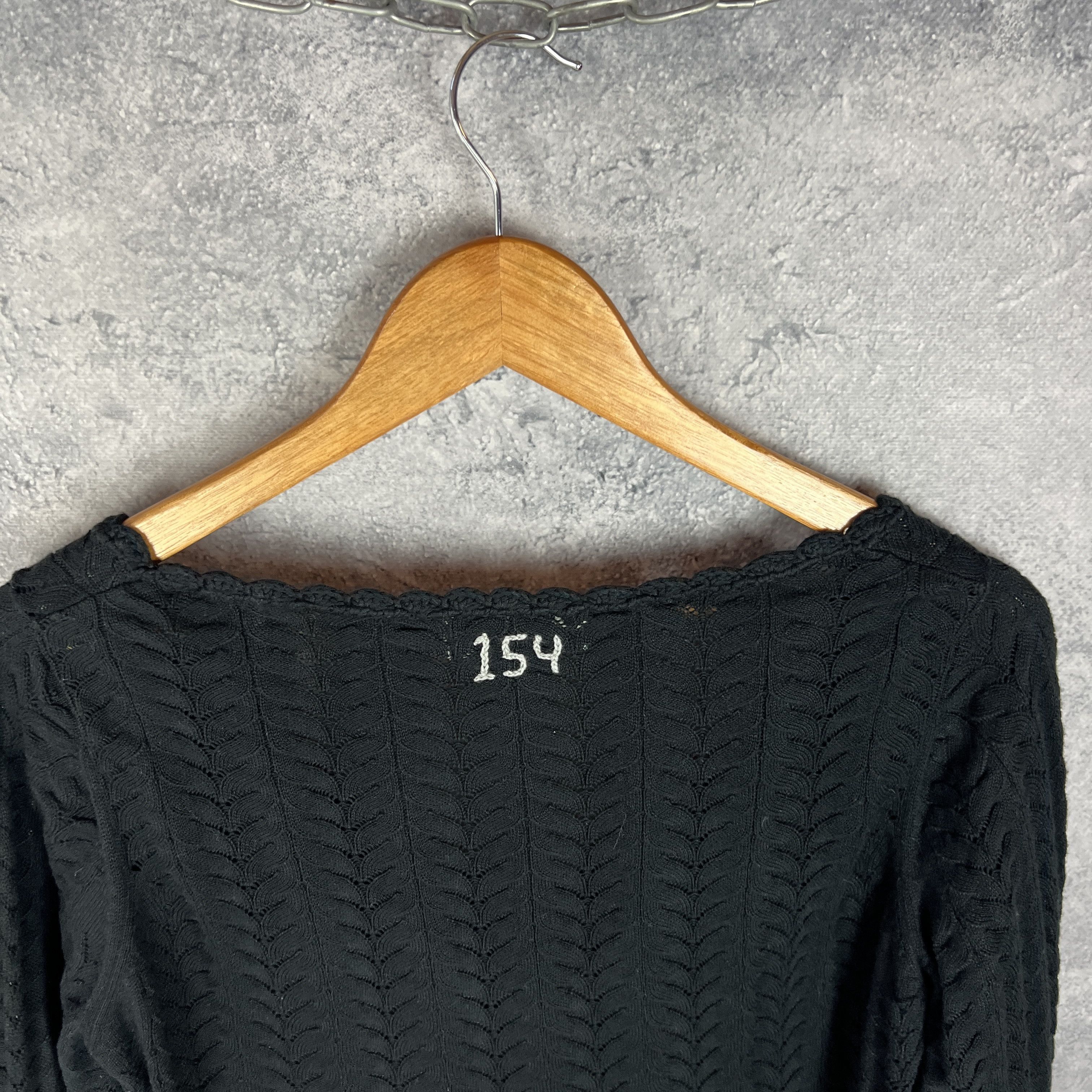 Vintage Odd Molly Sweater Women's Size 1 V-Neck Black Cotton Size XS / US 0-2 / IT 36-38 - 7 Thumbnail