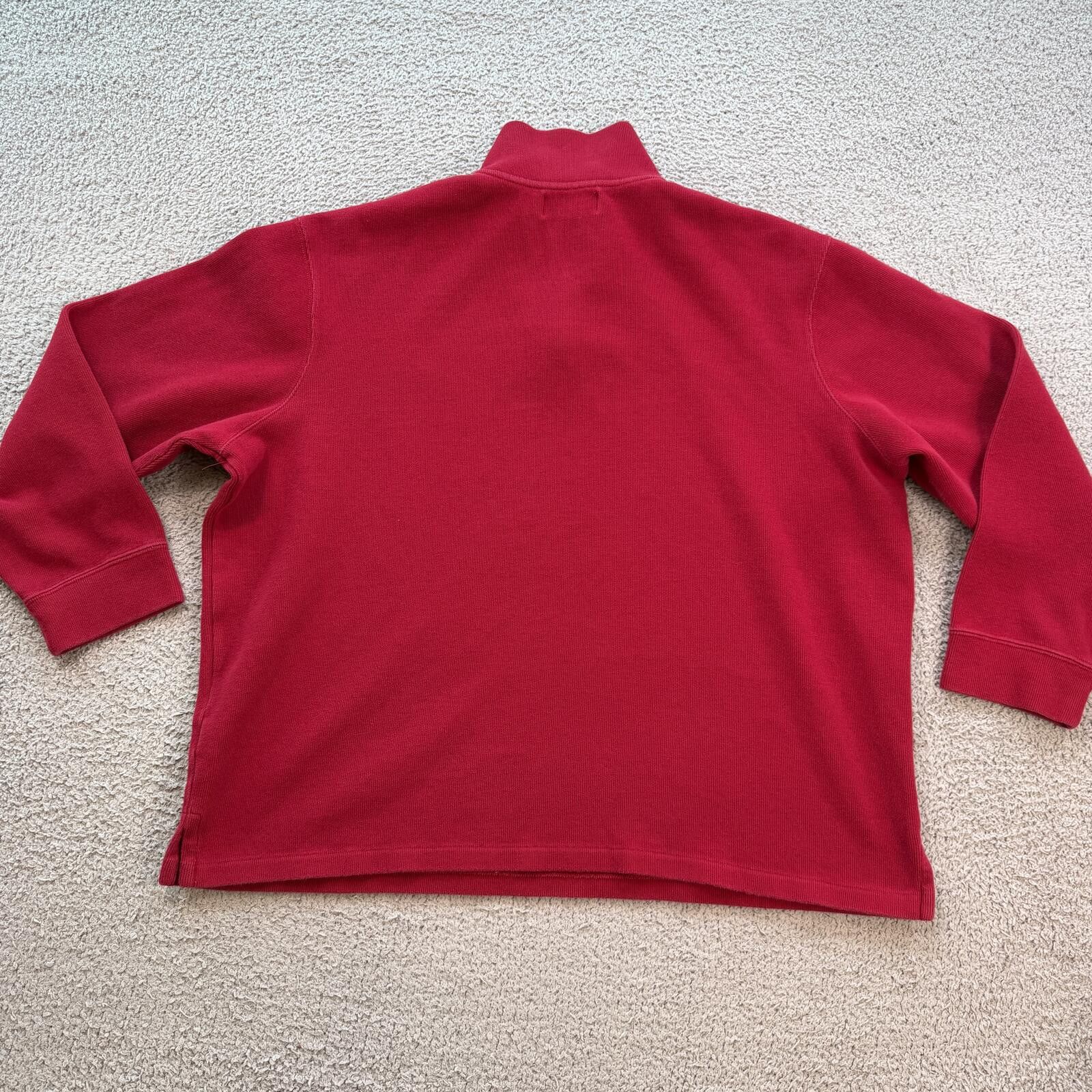 Polo Ralph Lauren Vintage Y2K Polo Ralph Lauren Red Quarter Zip Sweater XXL Size US XXL / EU 58 / 5 - 2 Thumbnail