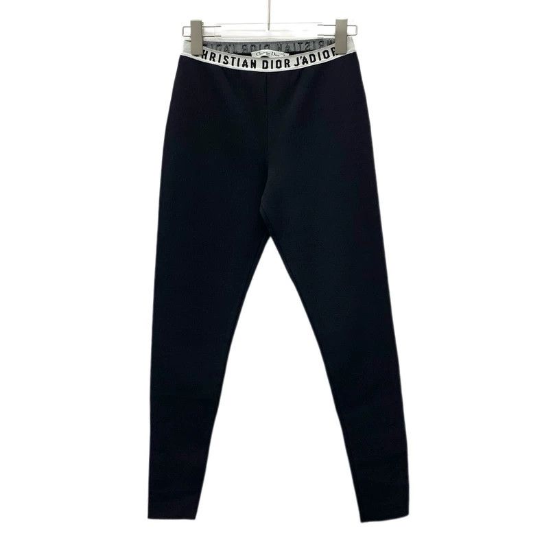 Dior Dior SizeS Black logo letter elastic casual trousers Size 42" / US 20 - 1 Thumbnail