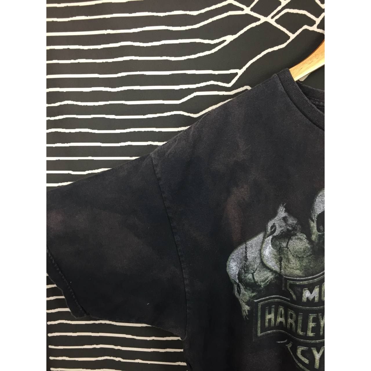 Harley Davidson × Vintage Vtg Harley Davidson Heartland Burlington Skull Graphic Tee Size US XL / EU 56 / 4 - 4 Thumbnail