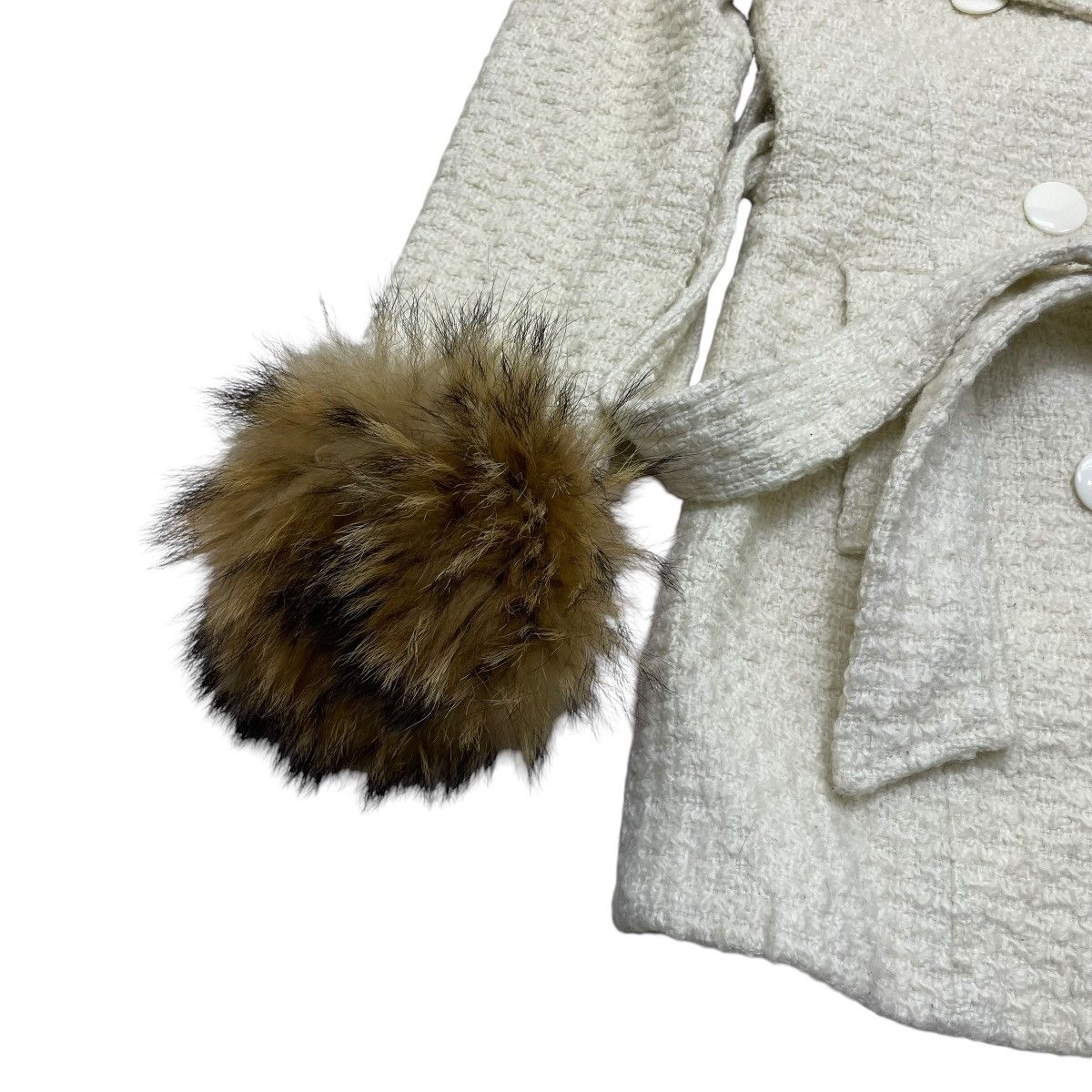 Japanese Brand Awesome Duras Double Collar Fur Tweed Jacket Size M / US 6-8 / IT 42-44 - 3 Thumbnail