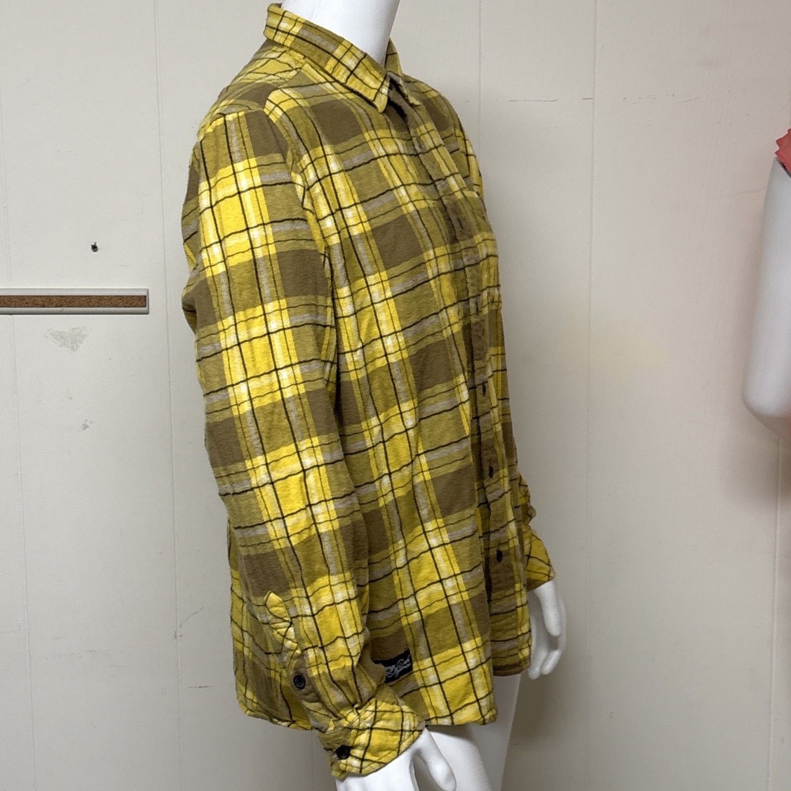 Other MR BALLEN Shirt Mens XL Yellow Black Plaid Flannel Strange D Size US XL / EU 56 / 4 - 2 Thumbnail