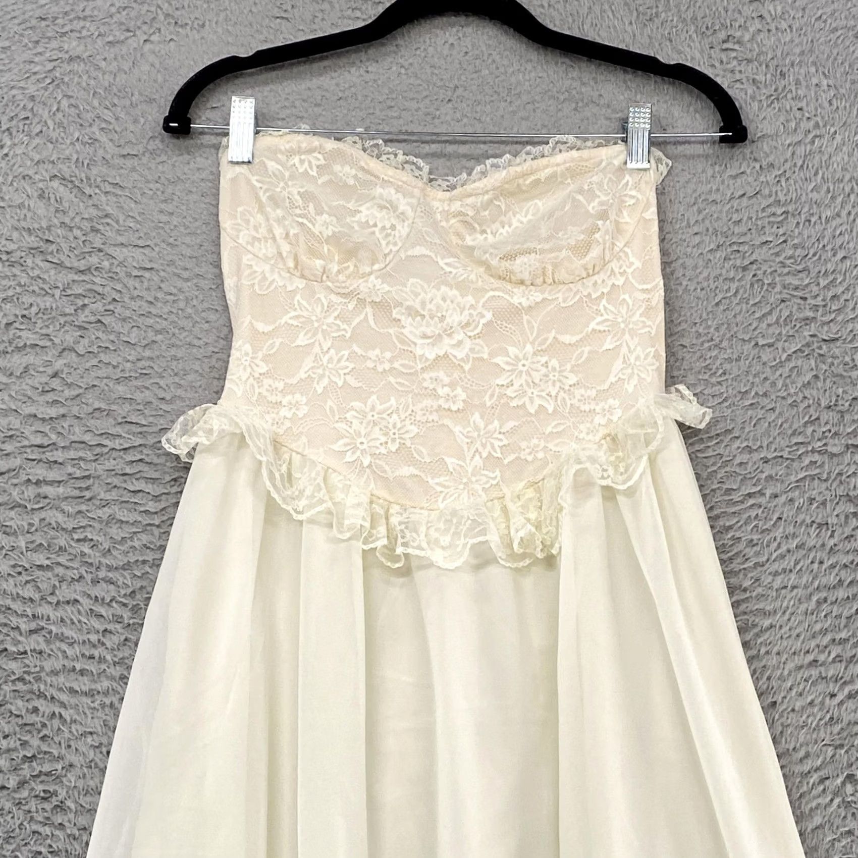 Shein VINTAGE Y2K Lace Sweetheart Dress Womens XS Lace Bustier Chiffon Maxi Bachelorette Size XS / US 0-2 / IT 36-38 - 2 Thumbnail