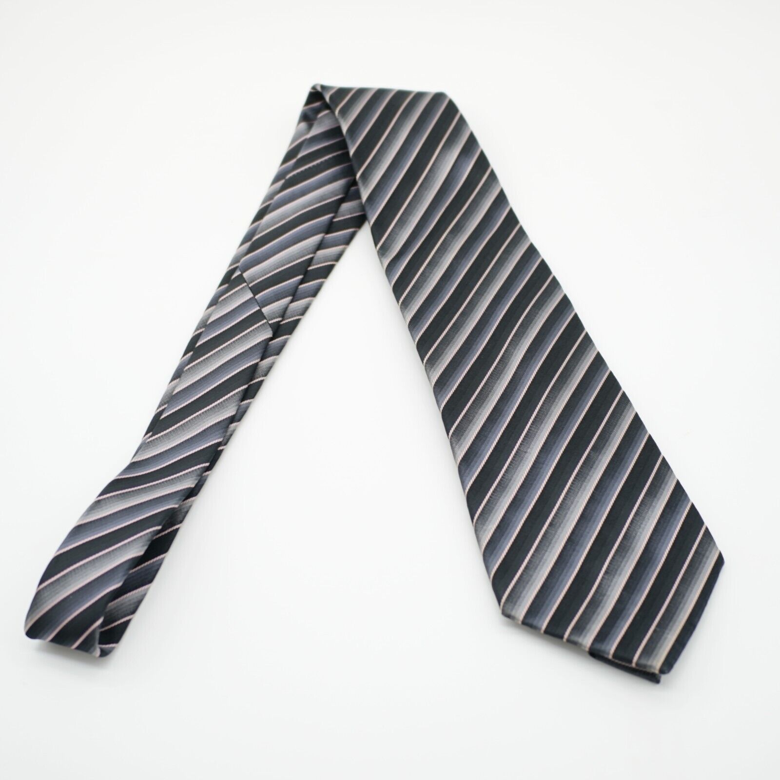Van Heusen Van Heusen Gray Pink Woven Striped Wide Silk Tie Size ONE SIZE - 7 Thumbnail