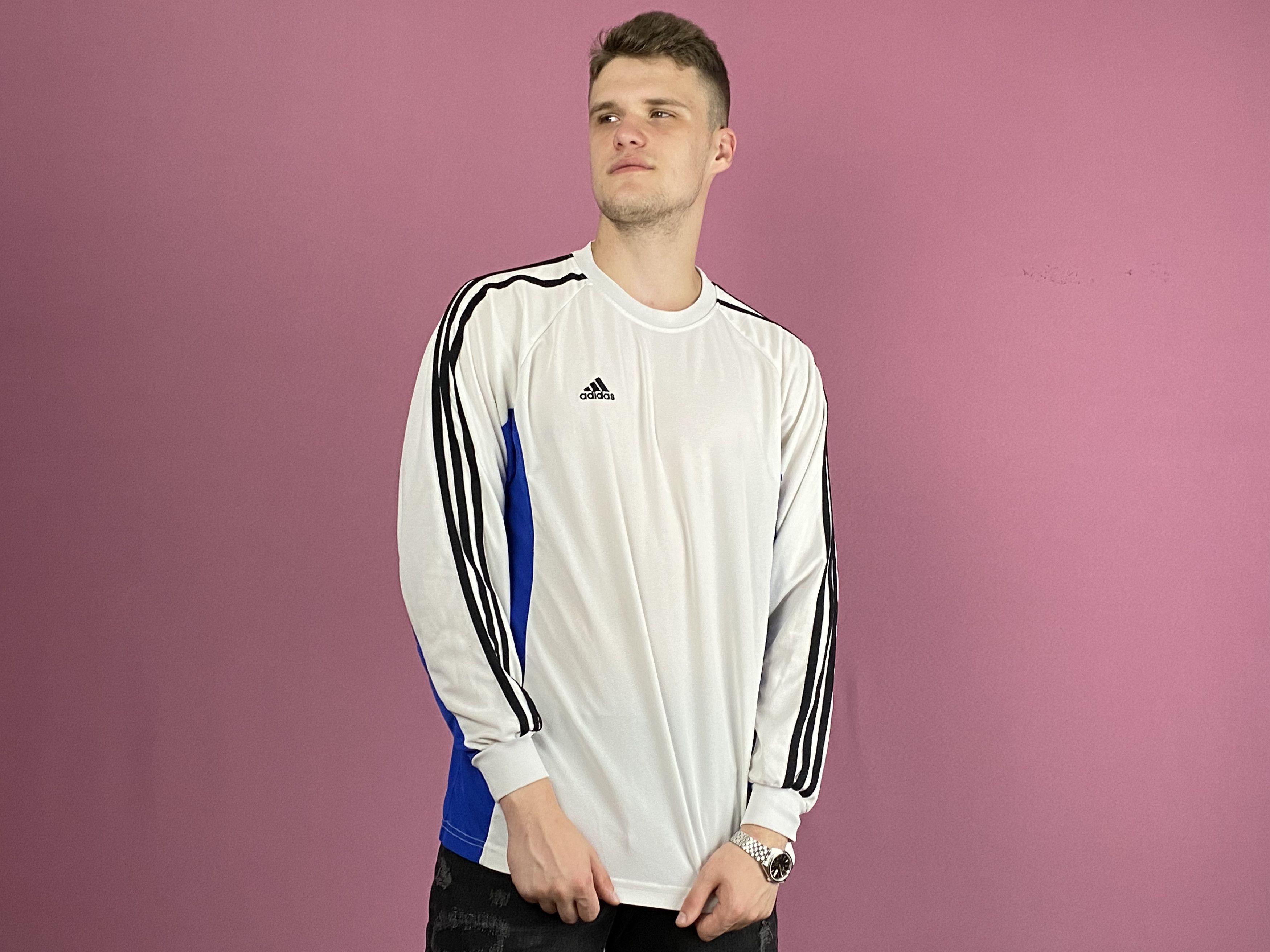 Adidas × Vintage Adidas Vintage Men's Jersey Long Sleeve T-Shirt Size US M / EU 48-50 / 2 - 5 Thumbnail