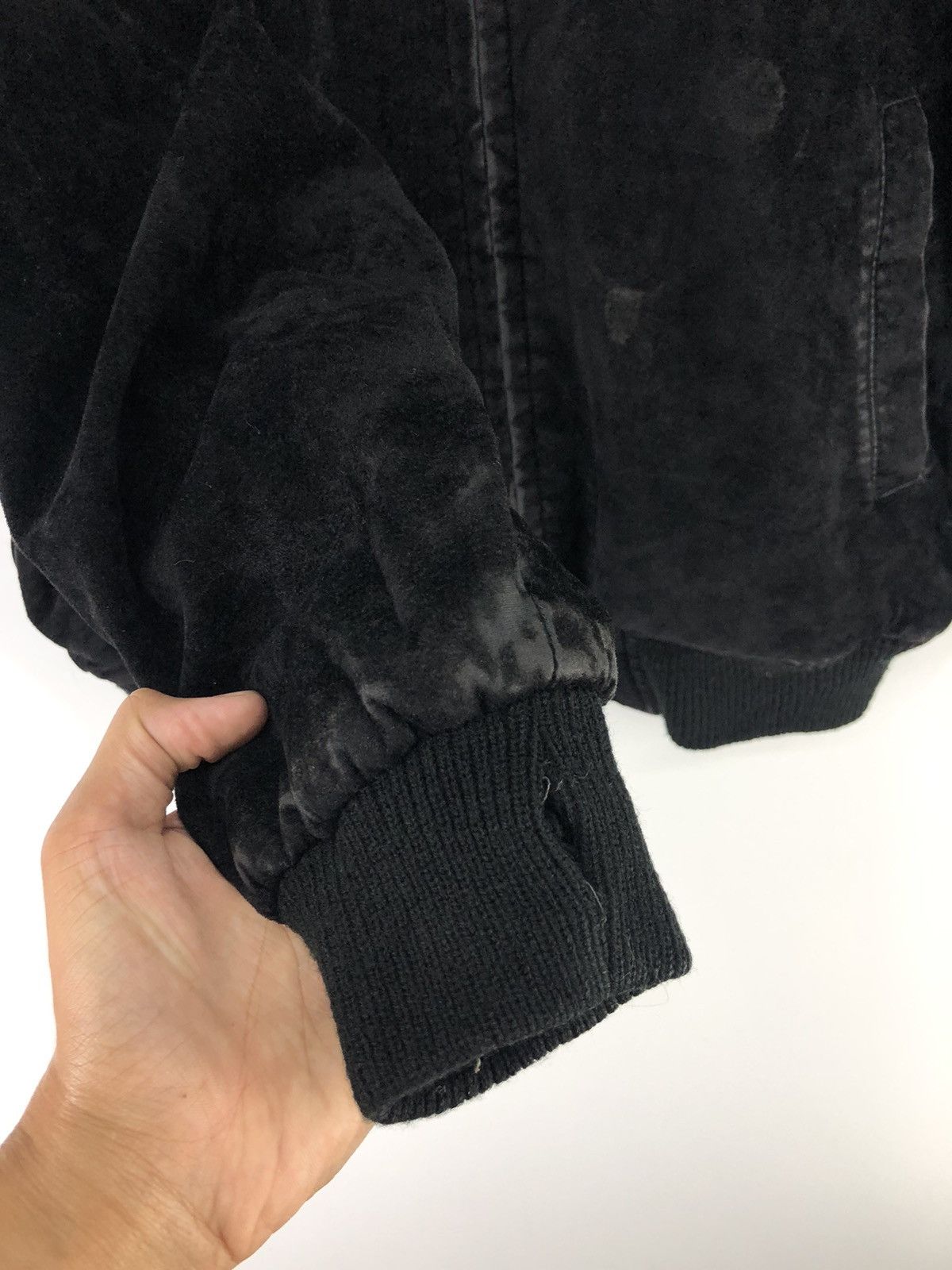 Vintage Vintage Velvet Black Bomber Jacket Size US L / EU 52-54 / 3 - 11 Thumbnail