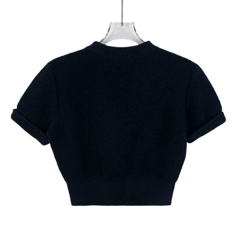 Chanel Chanel Black Logo Embroidered Knit Top -2505 Size US XXS / EU 40 - 2 Thumbnail