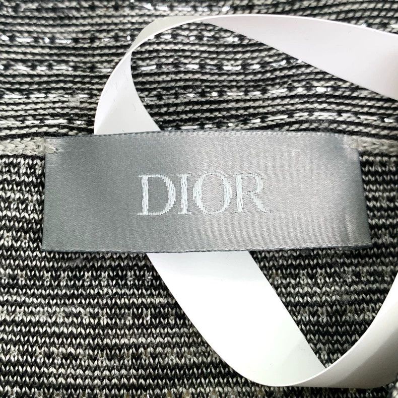 Dior Dior Logo embroidery turtleneck gray striped mulberry silk Size US M / EU 48-50 / 2 - 5 Thumbnail