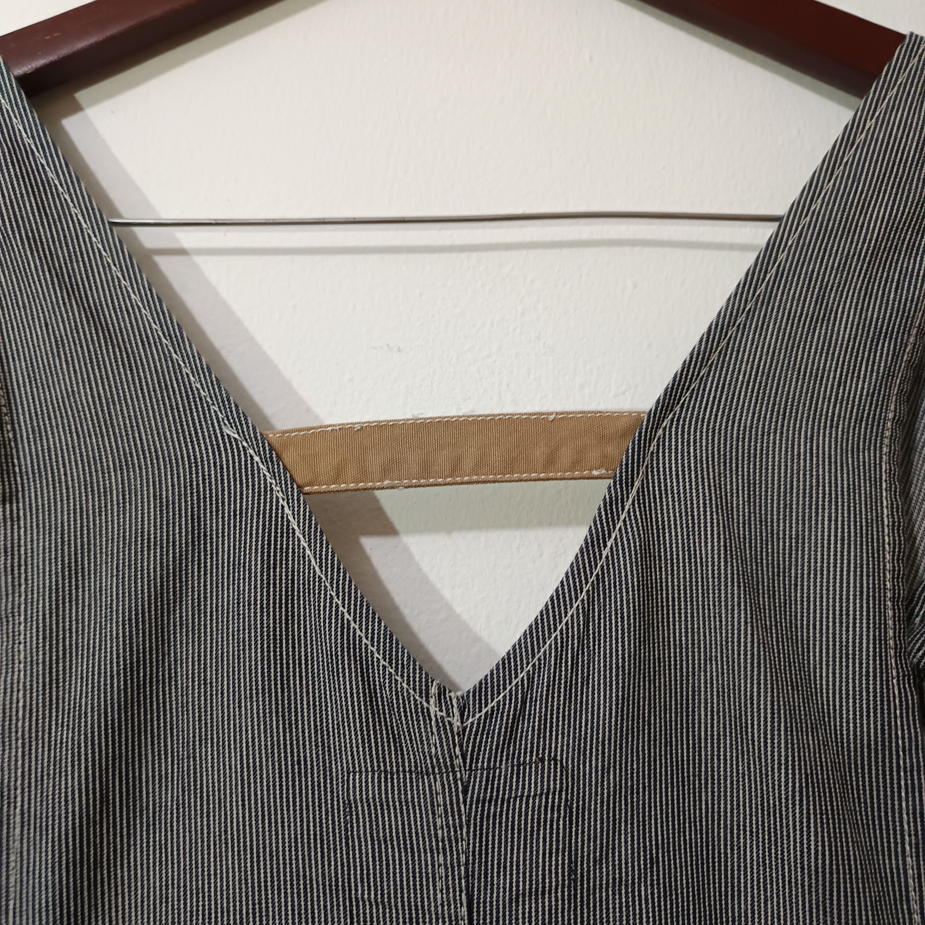 Japanese Brand FIELDCORE OVERALL STRIPED JEANS Size US 34 / EU 50 - 4 Thumbnail