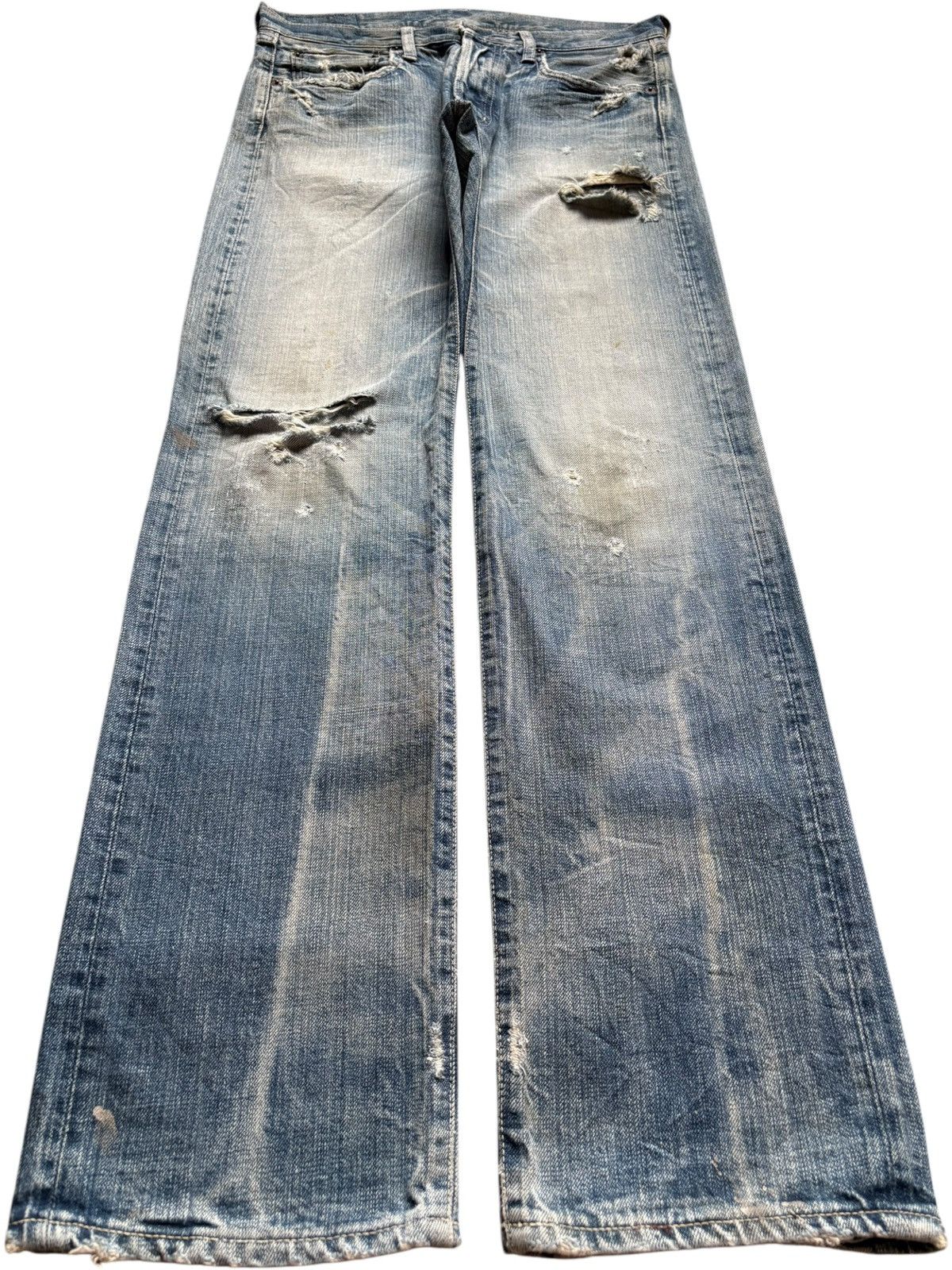 Japanese Brand × Spellbound Vintage Japanese Spellbound Mud Wash Ripped Flare Jeans Size US 32 / EU 48 - 1 Thumbnail