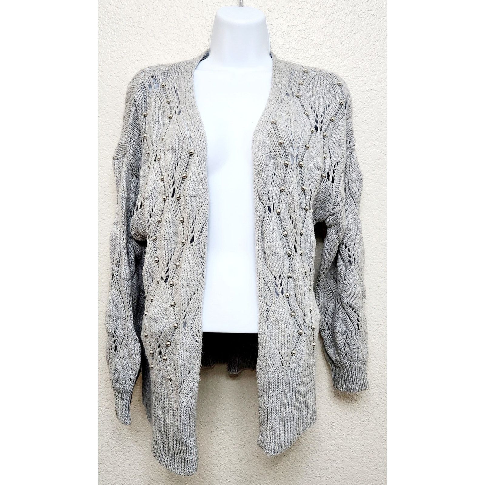 Other A New Day Gray Silver Beads Open Front Cardigan Sweater XS Size XS / US 0-2 / IT 36-38 - 1 Thumbnail