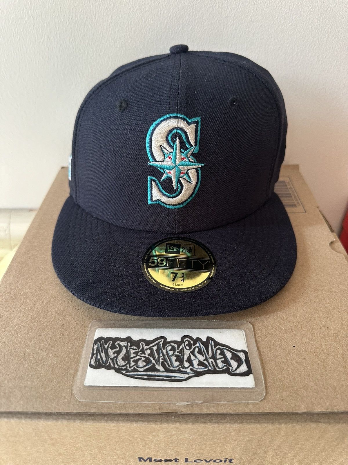 New Era Seattle Mariners 20th Anniversary Fitted Cap Size 7 3/4 Size 34 - 1 Thumbnail