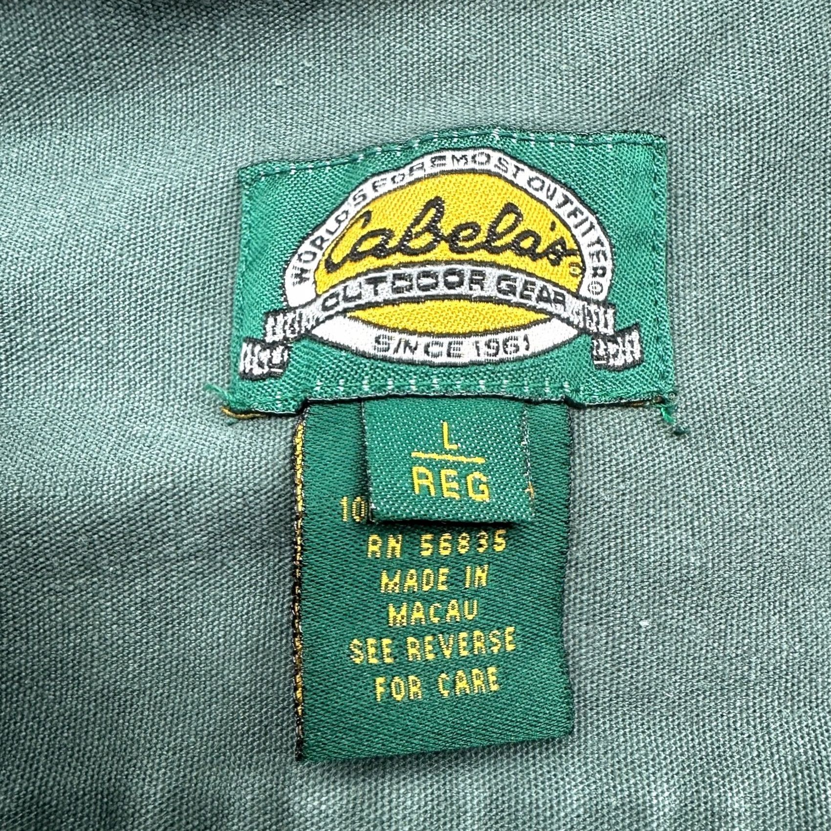 Vintage VINTAGE Cabela's Shirt Men Large Green Button-Up Long Sleeve Canvas Shooting Hunting Casual Workwear Size US L / EU 52-54 / 3 - 3 Thumbnail