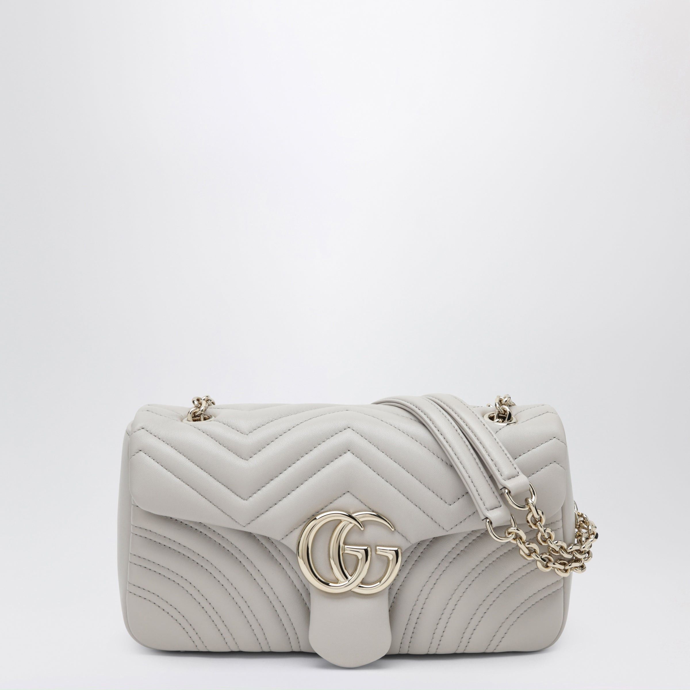 Gucci Gucci Gg Marmont Medium Light Grey Shoulder Bag Size ONE SIZE - 1 Thumbnail