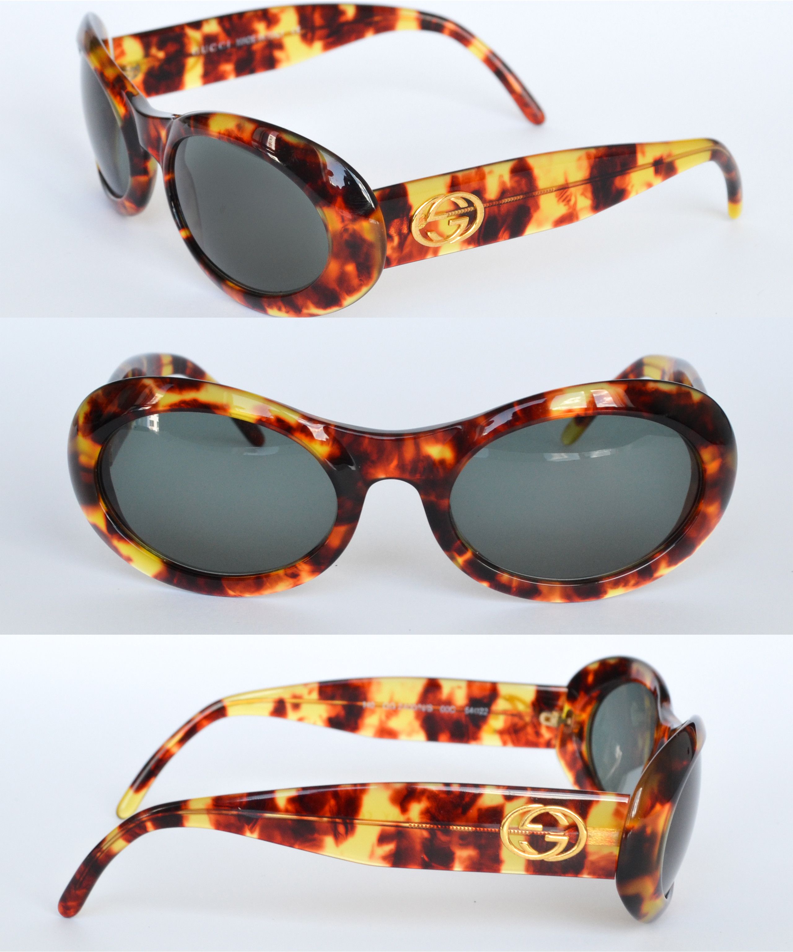 Gucci GUCCI Sunglasses Logo Oval Glasses GG 2400 Brown Tortoise Size ONE SIZE - 12 Thumbnail