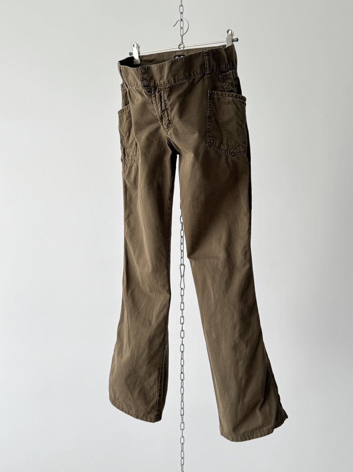 Dolce & Gabbana Vintage 00s Dolce & Gabbana Women’s Low Rise Brown Pants Size 26" / US 2 / IT 38 - 5 Thumbnail