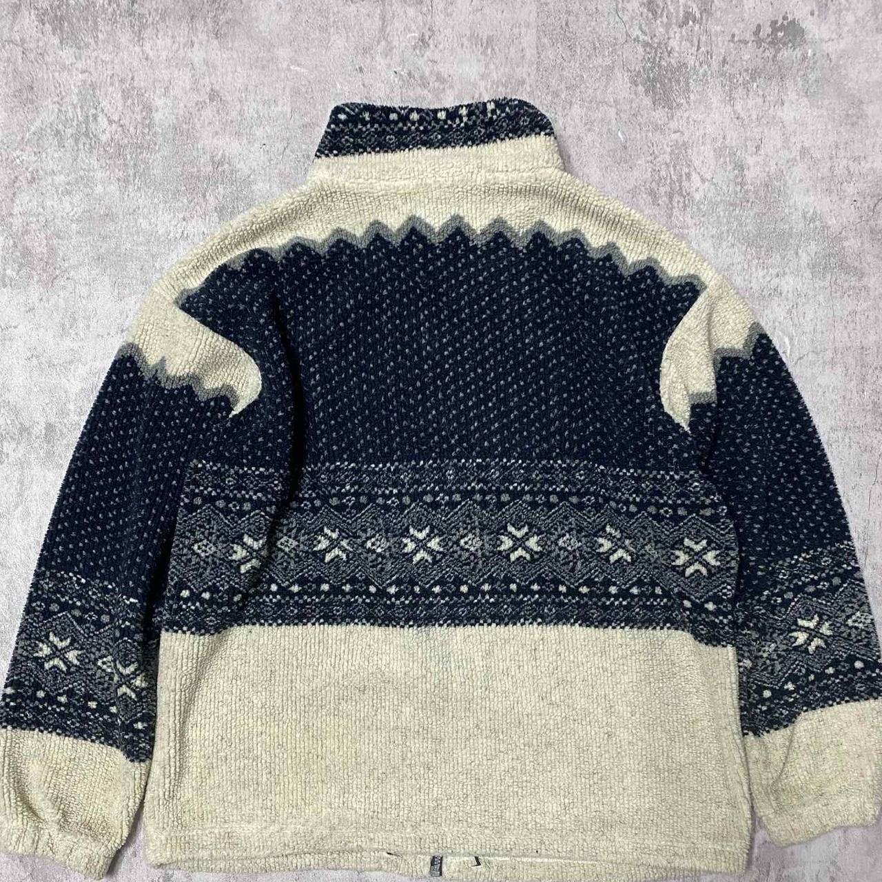 Other Navy and cream vintage 90s wool zip up sweater wool Size US XL / EU 56 / 4 - 5 Thumbnail