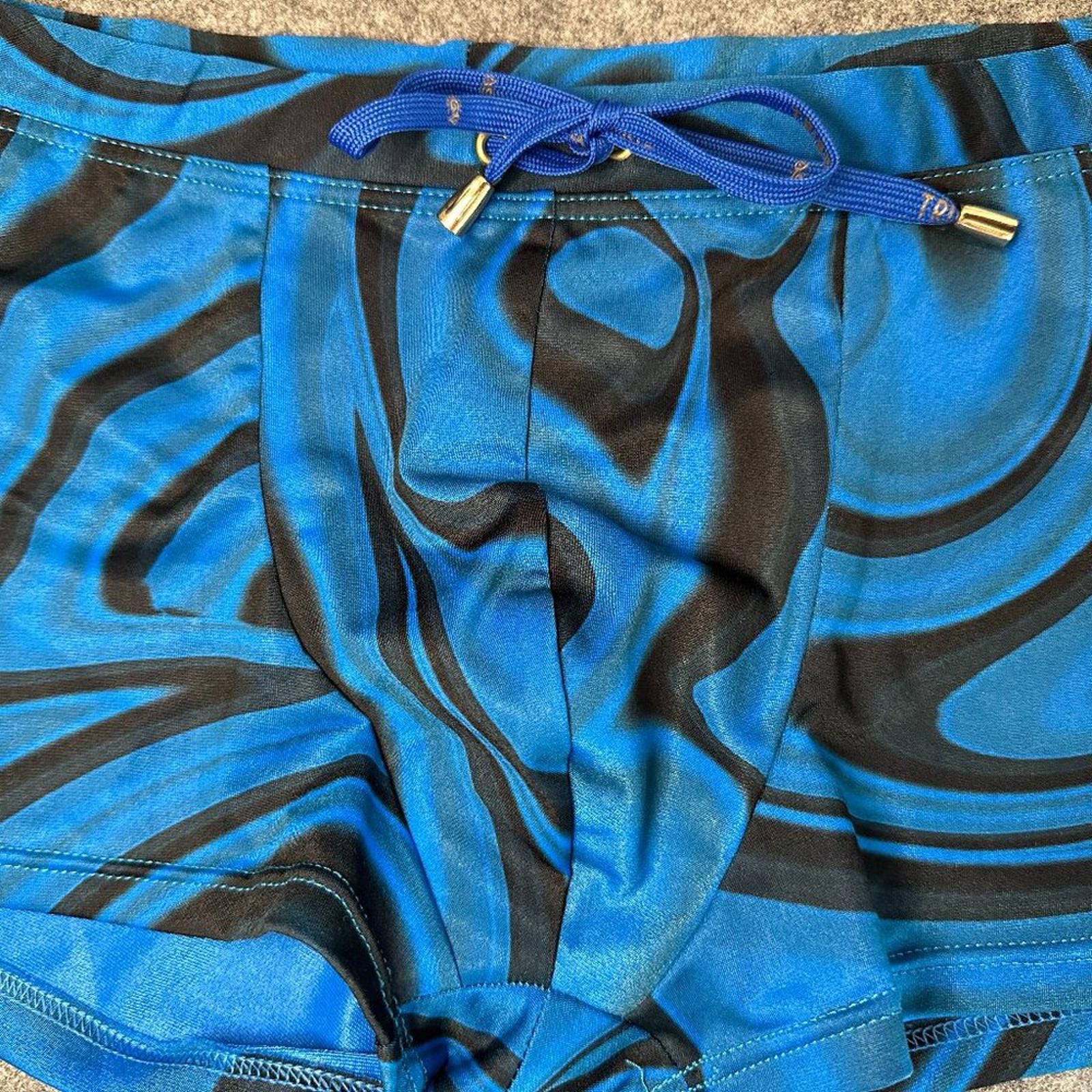 Tribal Streetwear Tribe Men’s Swim Shorts – Size 3XL – Blue Swirl Print Size US 44 / EU 60 - 3 Thumbnail