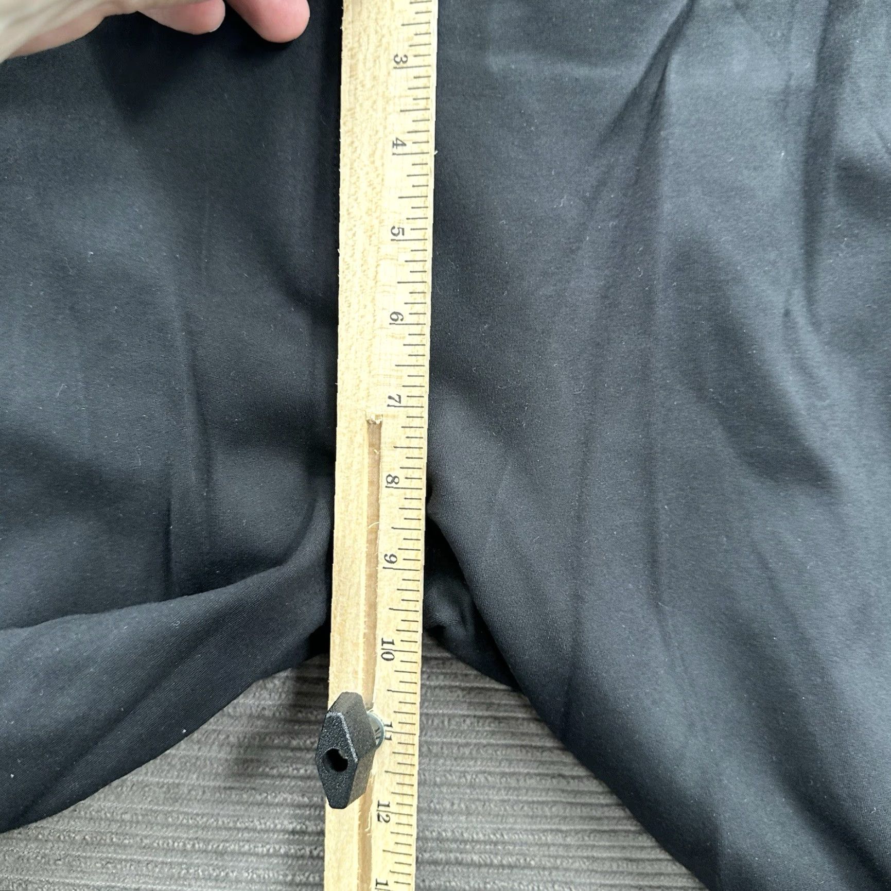 Vintage Betabrand Cropped Pants Women PM Petite Black Rayon Office Flat Front Logo Straight Inseam 24in Size 32" / US 10 / IT 46 - 6 Thumbnail
