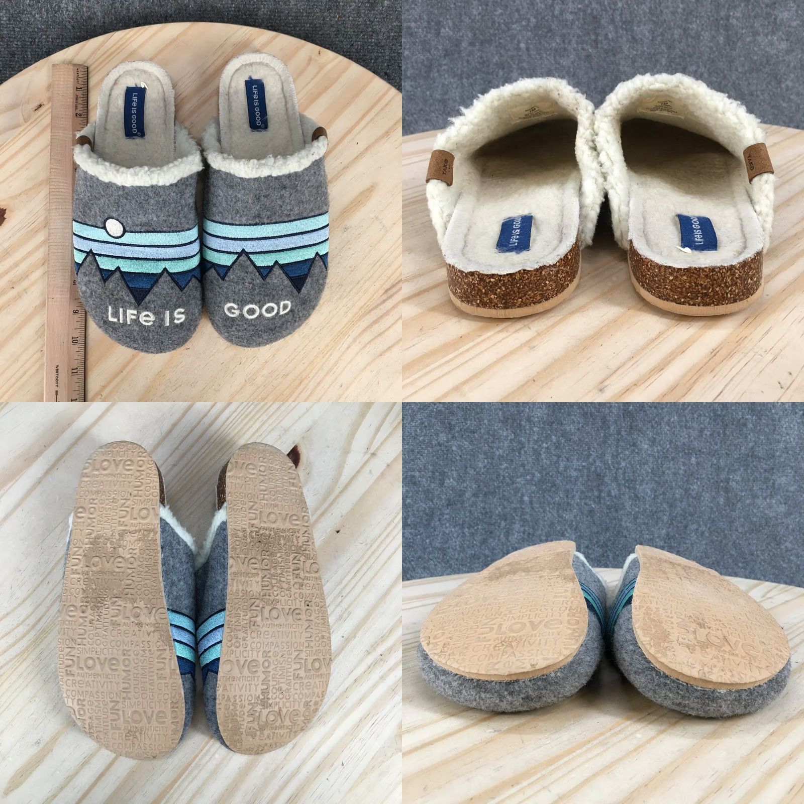 Life is Good Life Is Good Sandals Womens 7 M Berber A-Line Felt Mule Slippers Gray Sandal Women 7 M Berber A-Line Gray Size US 7 / IT 37 - 8 Thumbnail