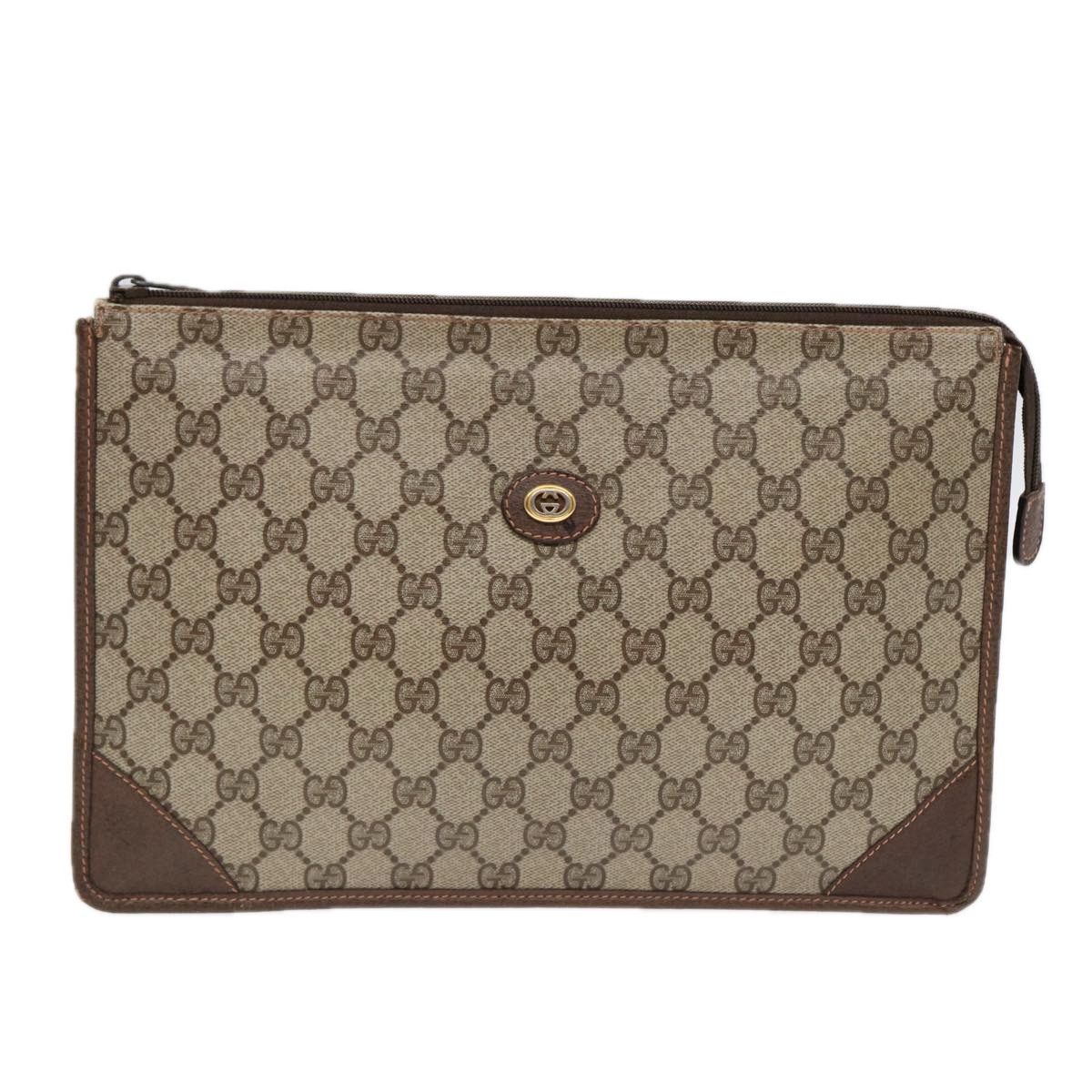 Gucci Gg Supreme Beige Leather Clutch Bag (Pre-Owned) Size ONE SIZE - 1 Thumbnail
