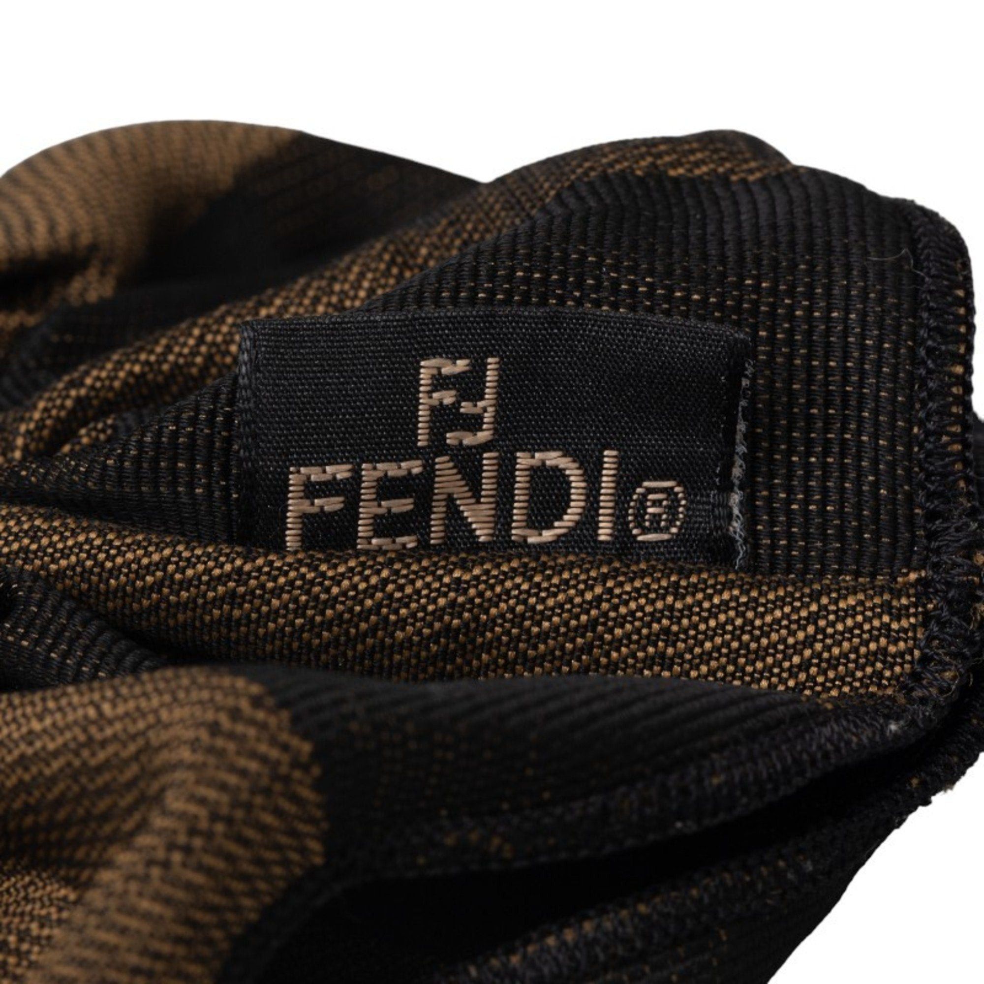 image of Fendi Pecan Scrunchie Hair Brown Canvas Women's