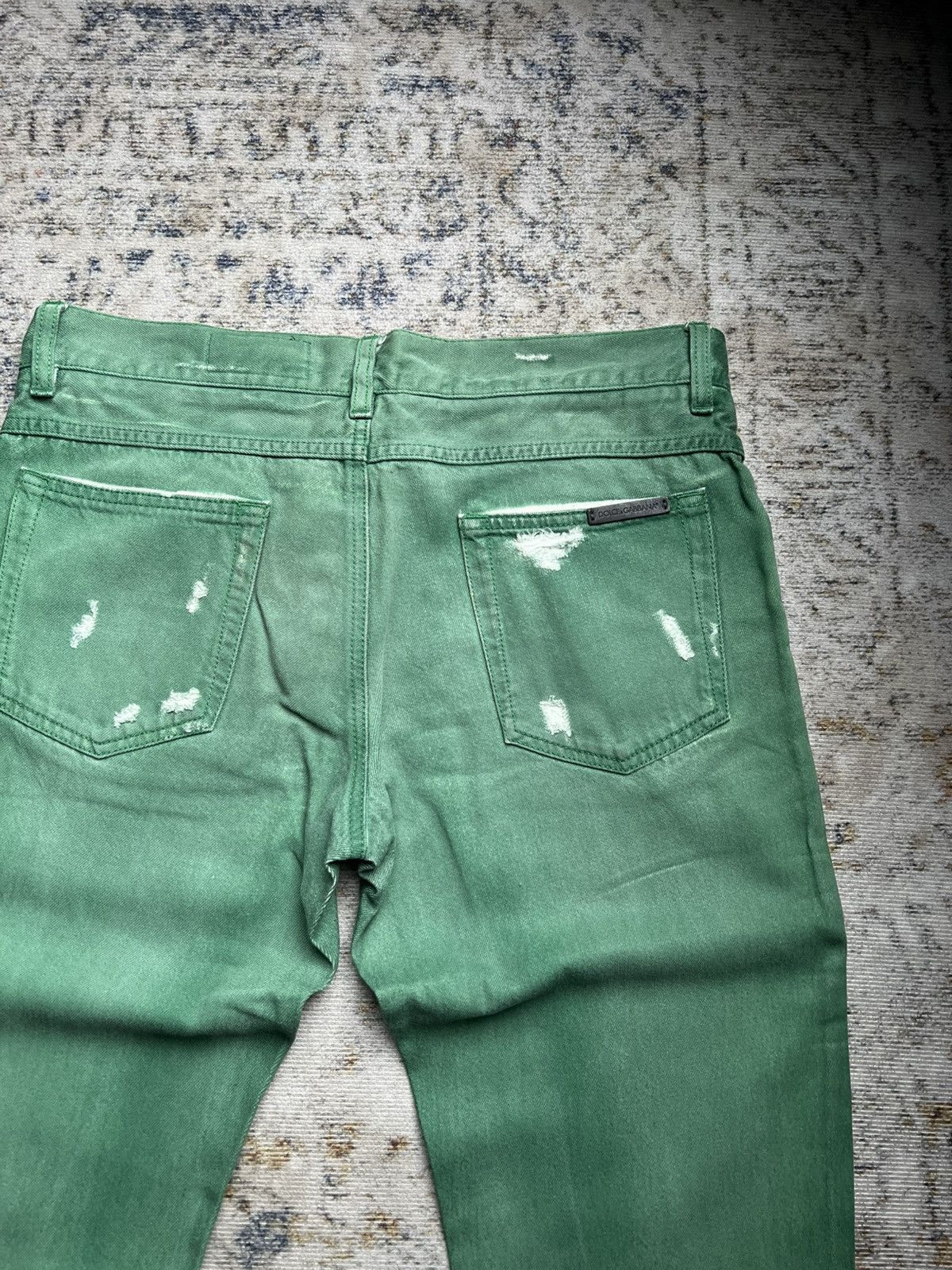 Dolce & Gabbana SS05 Dolce & Gabbana Distressed Raw Green Denim Size US 32 / EU 48 - 5 Thumbnail