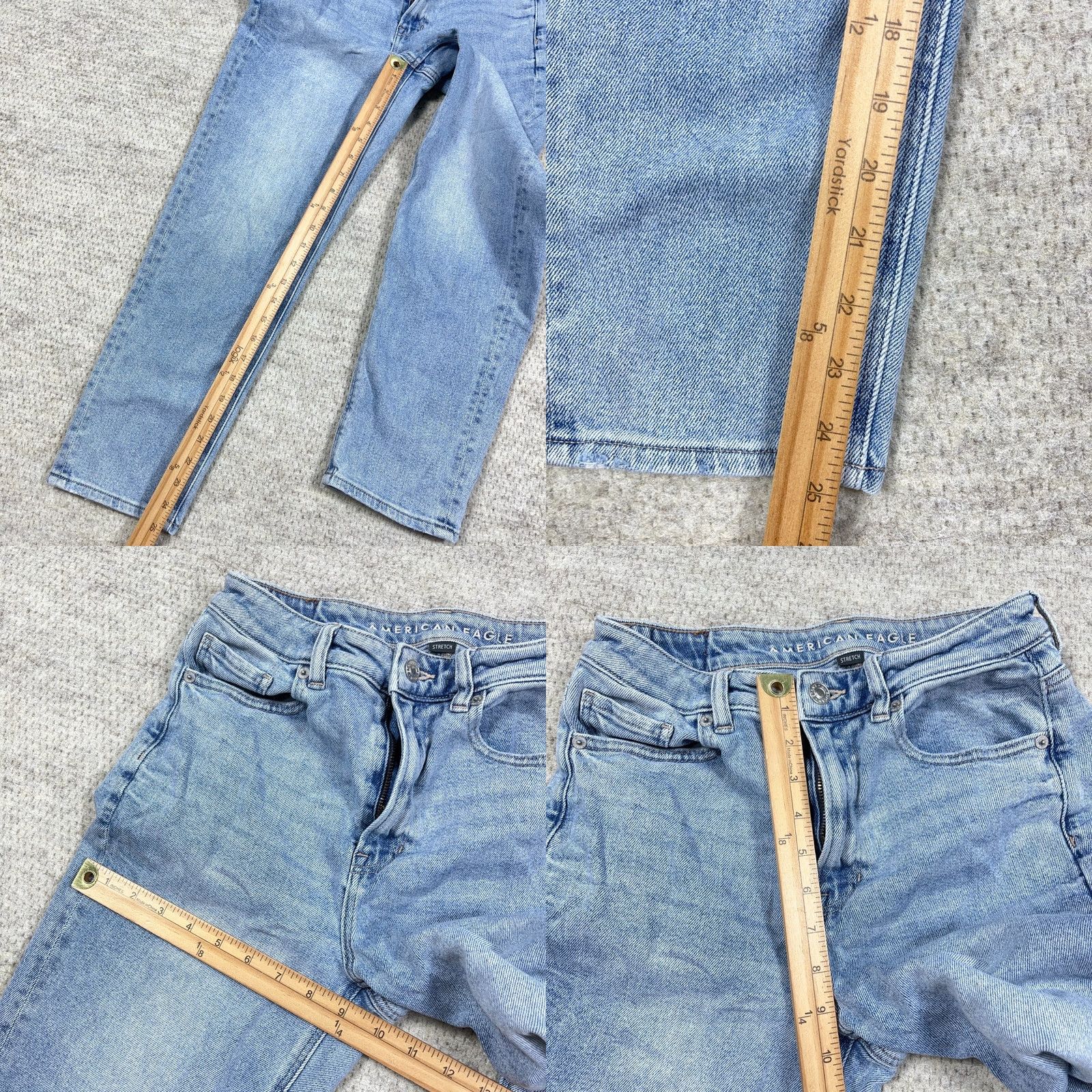 American Eagle Outfitters American Eagle Outfitters Jeans Women 4 Short High Rise Blue 25x25 Mom Denim Distressed 5-Pocket Leather Logo N/A Size 27" / US 4 / IT 40 - 8 Thumbnail