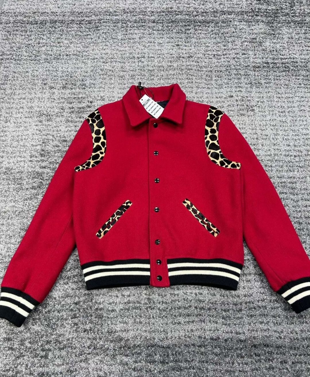 Saint Laurent Paris saint laurent Red Leopard Print Baseball Jersey Size US S / EU 44-46 / 1 - 1 Thumbnail