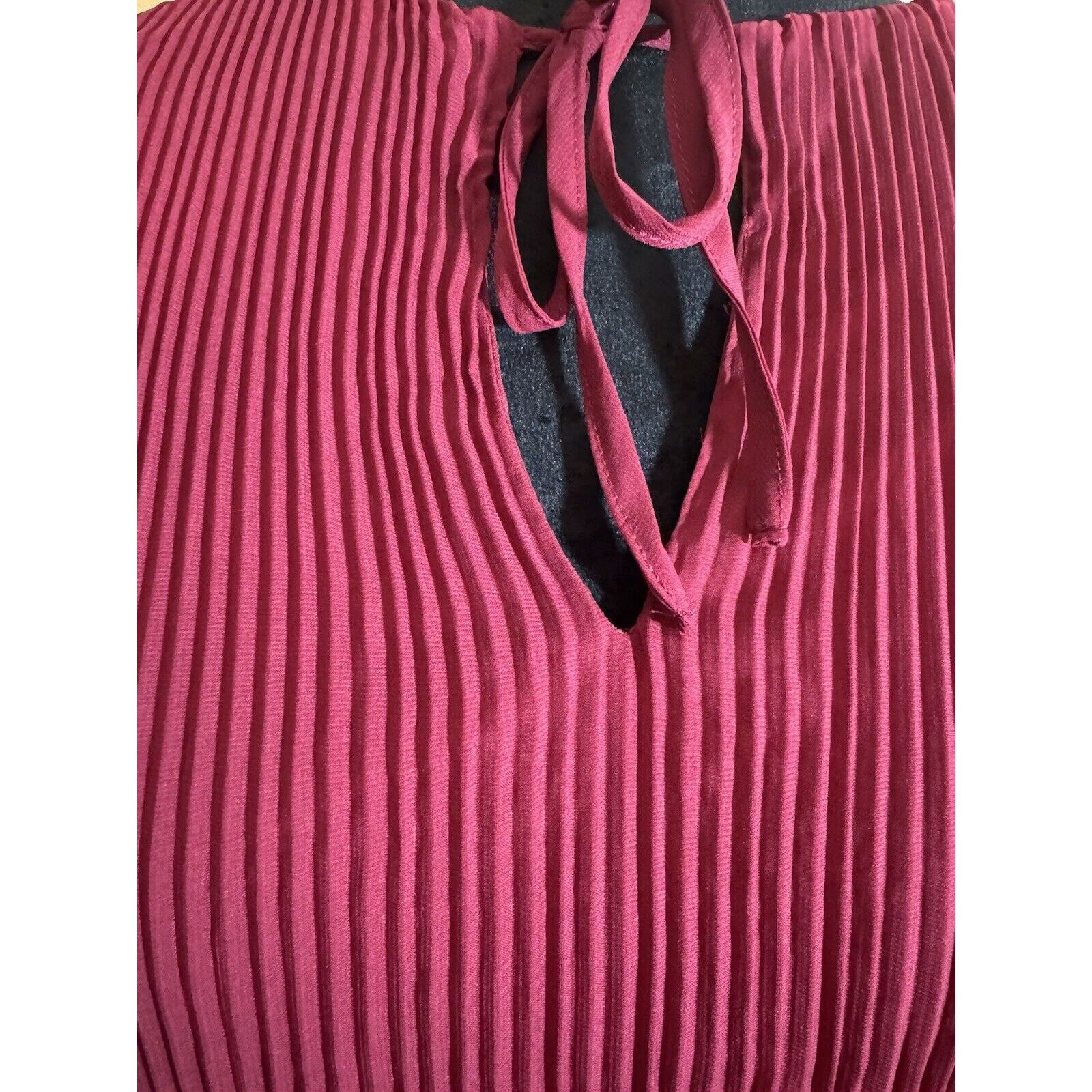 Other JM Collection Burgundy Chiffon Pleated Tunic 3/4 Bell Sleev Size XS / US 0-2 / IT 36-38 - 3 Thumbnail
