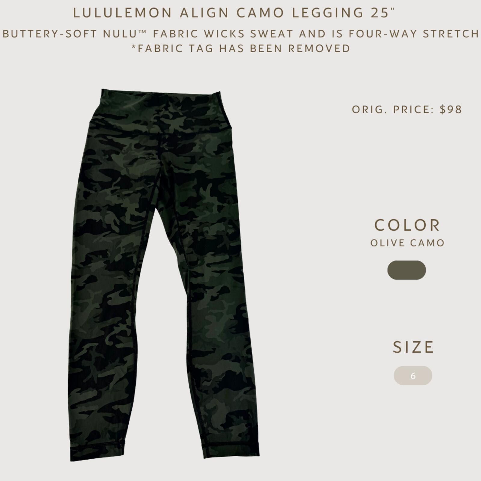 Lululemon Lululemon Align 25” Camo Leggings Size 6 Size 28" / US 6 / IT 42 - 2 Thumbnail