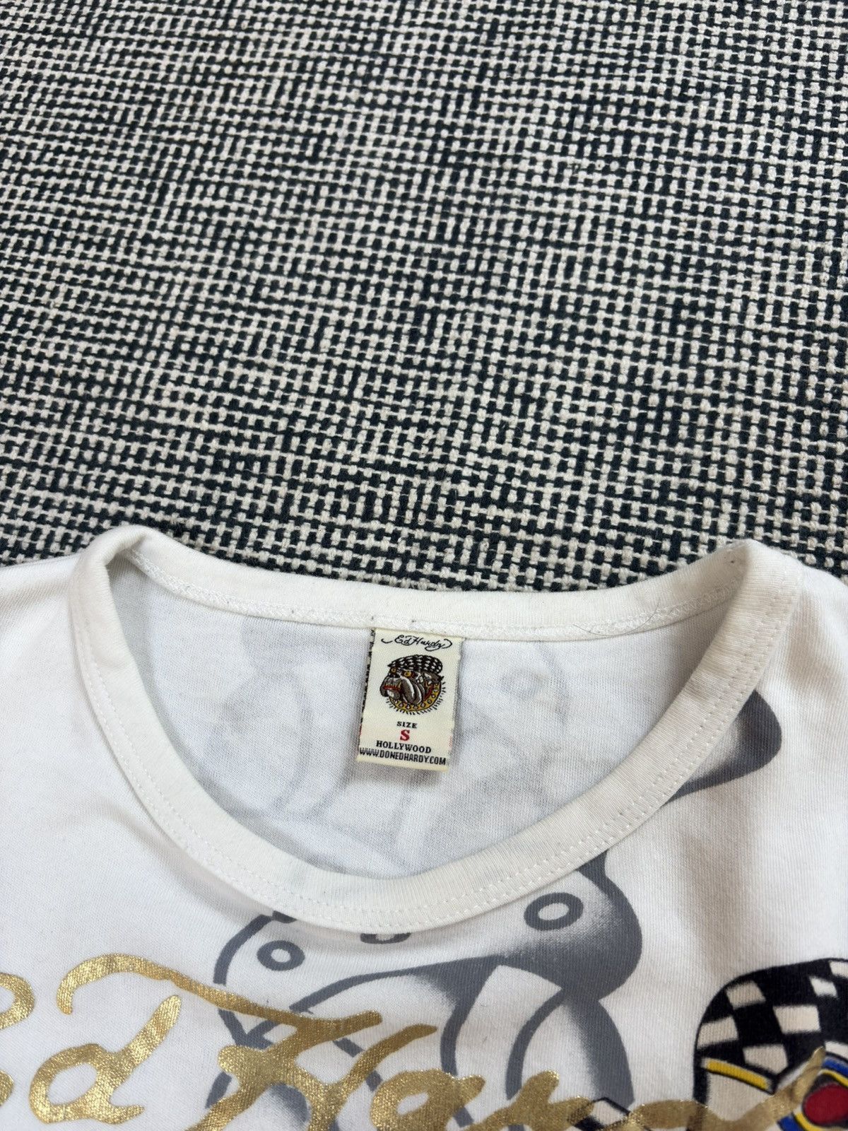 Ed Hardy Ed hardy drip y2k white tatto print tee rhinestones Size US S / EU 44-46 / 1 - 4 Thumbnail