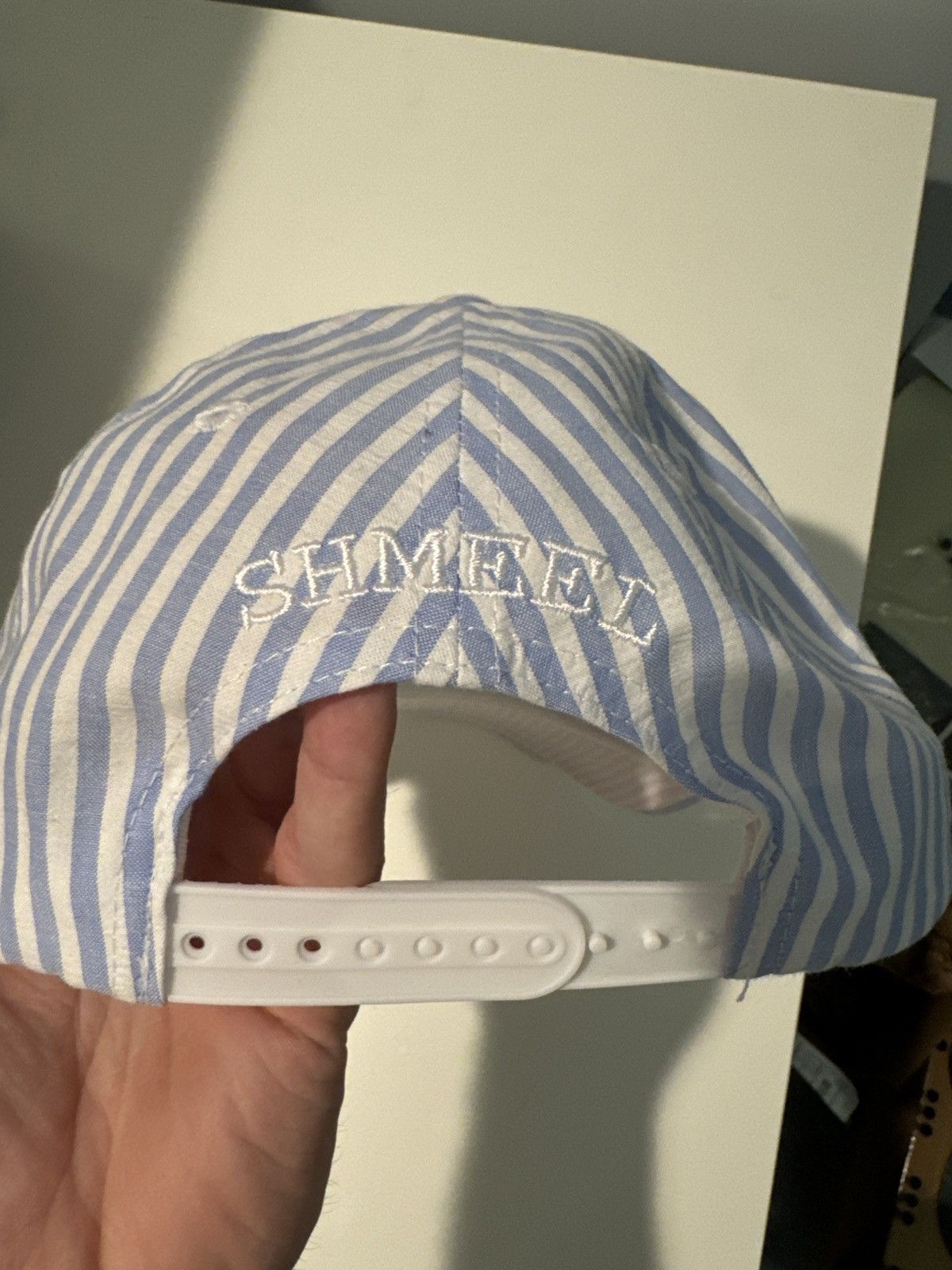 Shmeel Shmeel S Logo Seersucker Hat Size ONE SIZE - 3 Thumbnail