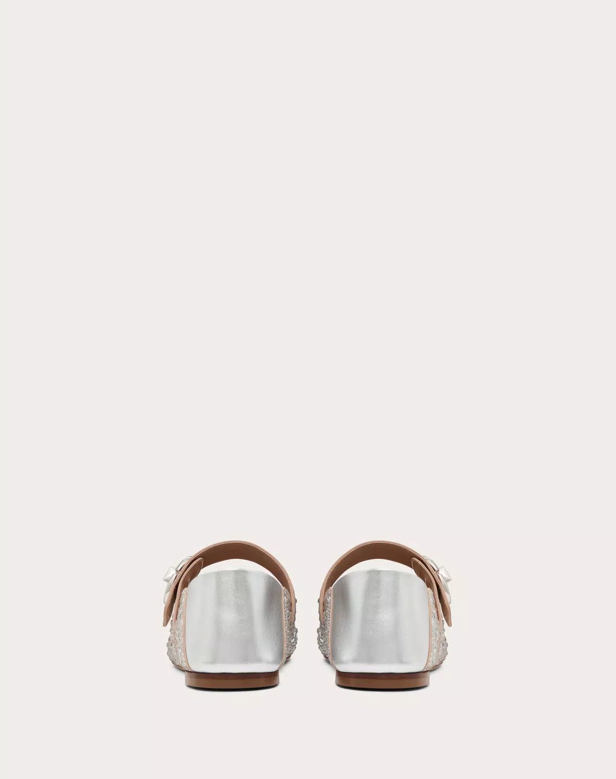 Valentino o1s1wg110625 Vlogo Locker Mary Jane Ballerina in Silver Size US 6 / IT 36 - 3 Thumbnail