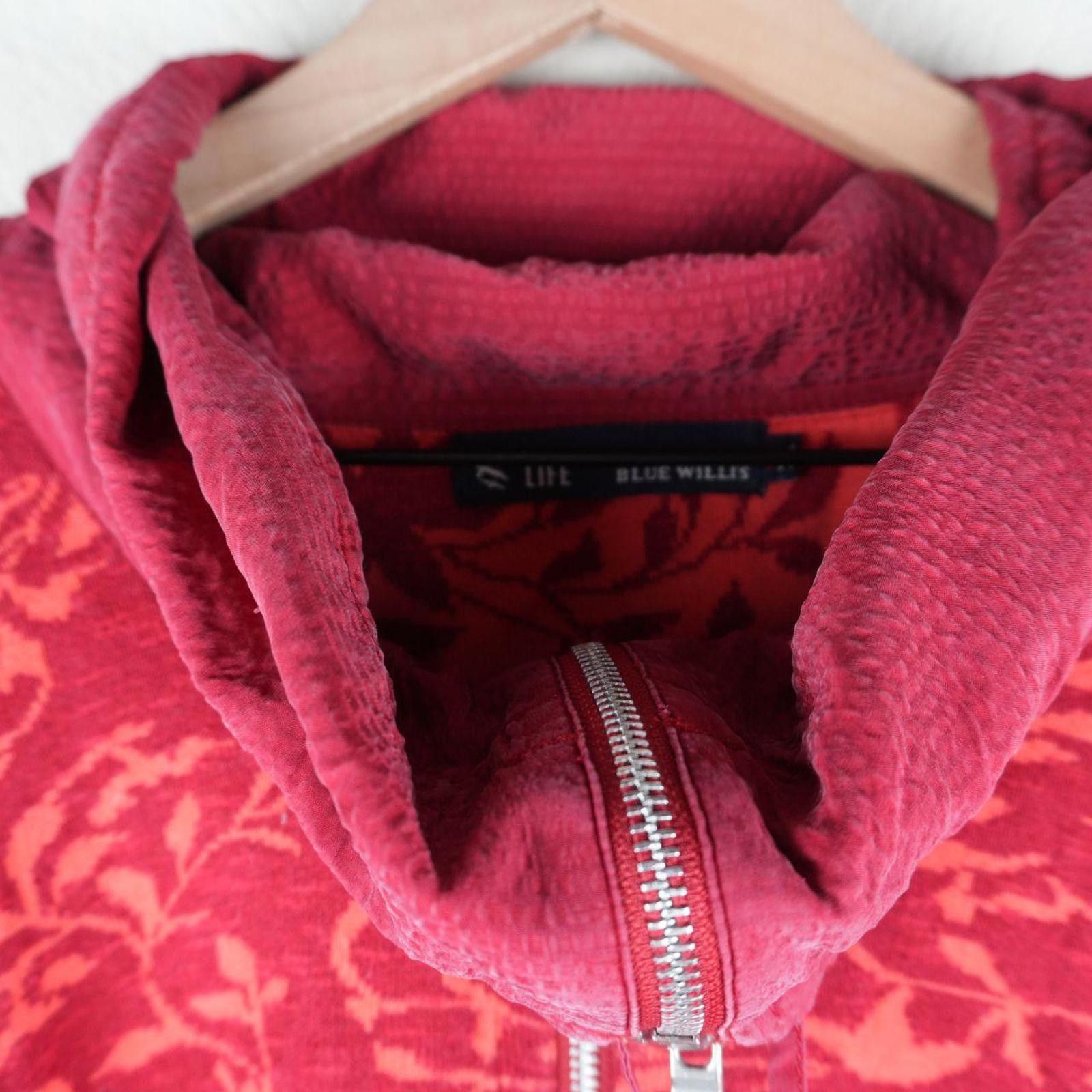 Other Blue Willis Jacket Women's XL Red Life Floral Print Full Zip Size XL / US 12-14 / IT 48-50 - 3 Thumbnail