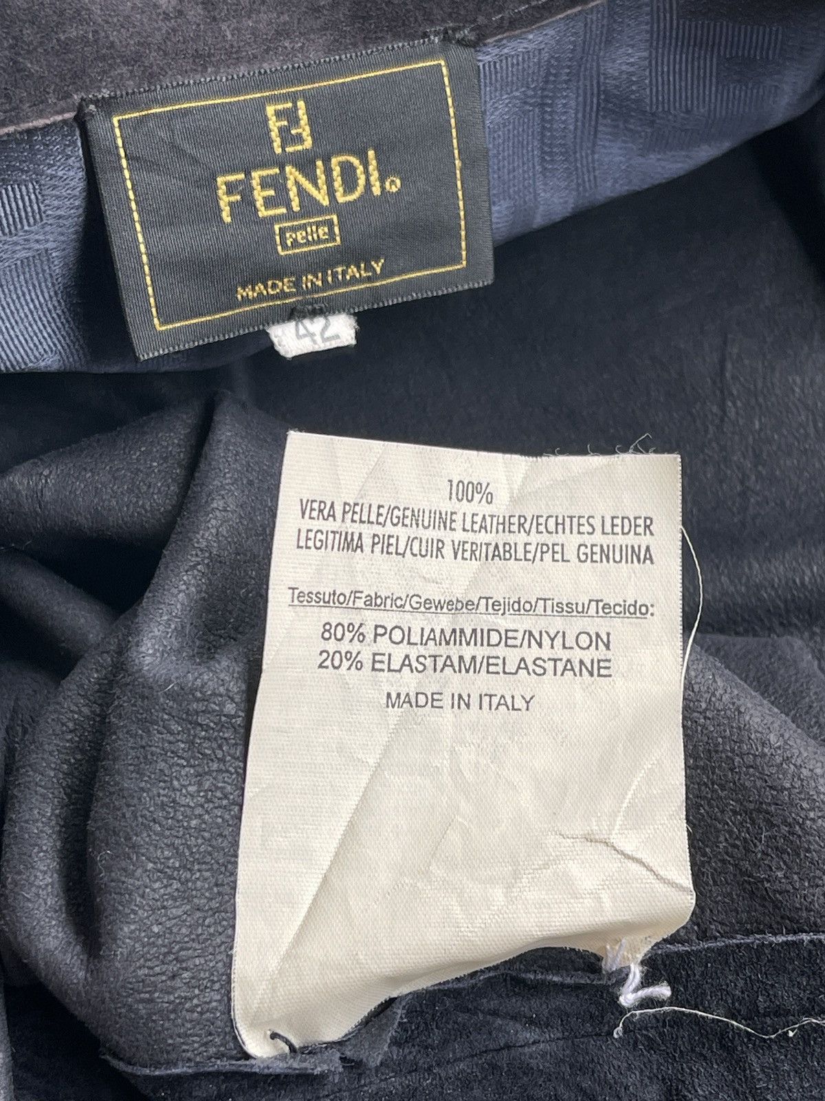 Fendi Vintage Fendi 1990 Vera Pelle Leather Monogram Jacket Size M / US 6-8 / IT 42-44 - 11 Thumbnail