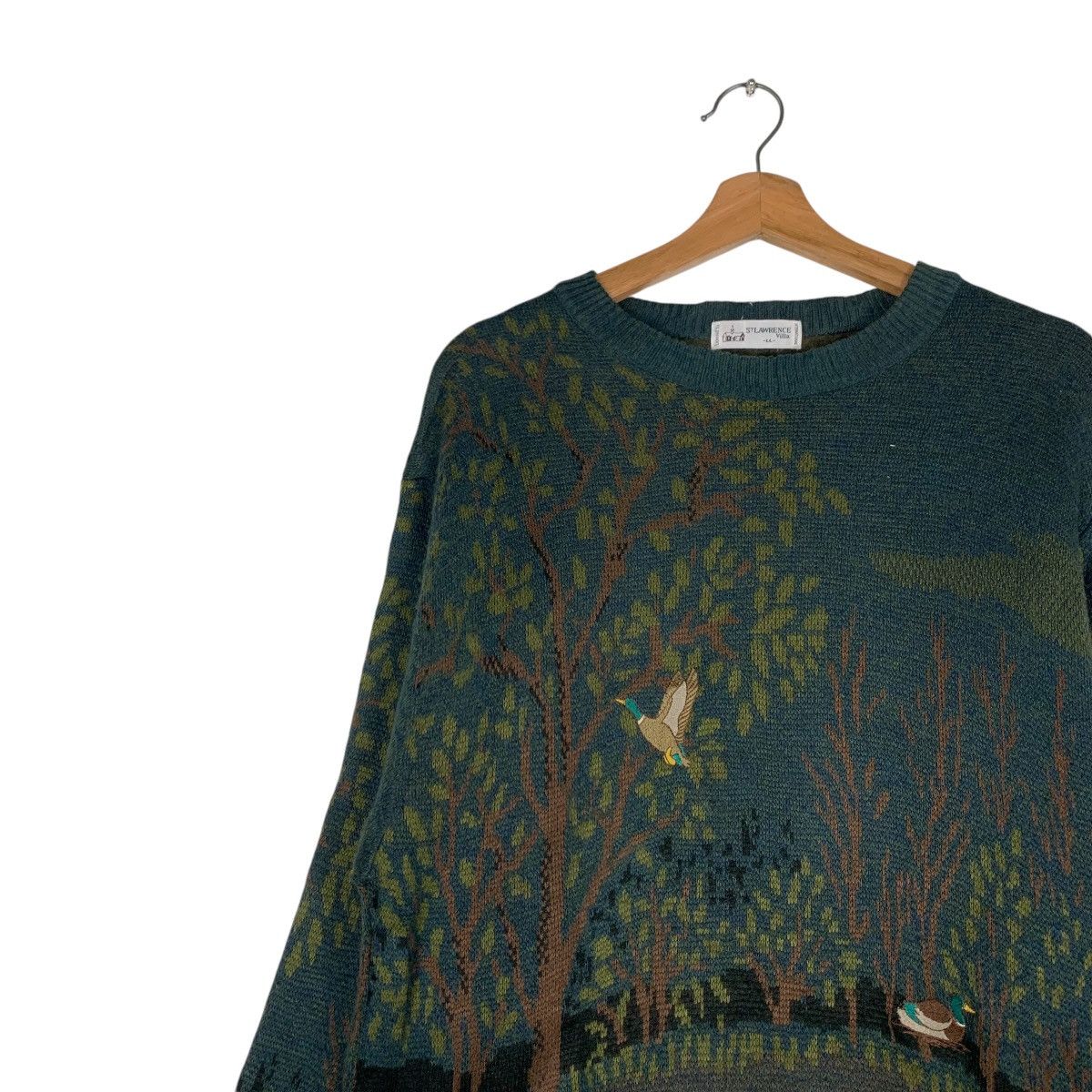 Vintage ST LAWRENCE Villa Graphics Knitted Sweater #1379-C62 Size US L / EU 52-54 / 3 - 6 Thumbnail