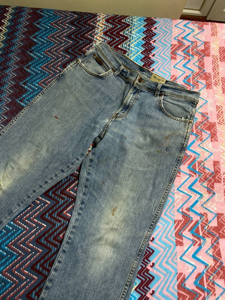 Vintage × Wrangler Wrangler Vintage Blue Distressed Denim F89 Size US 34 / EU 50 - 9 Thumbnail