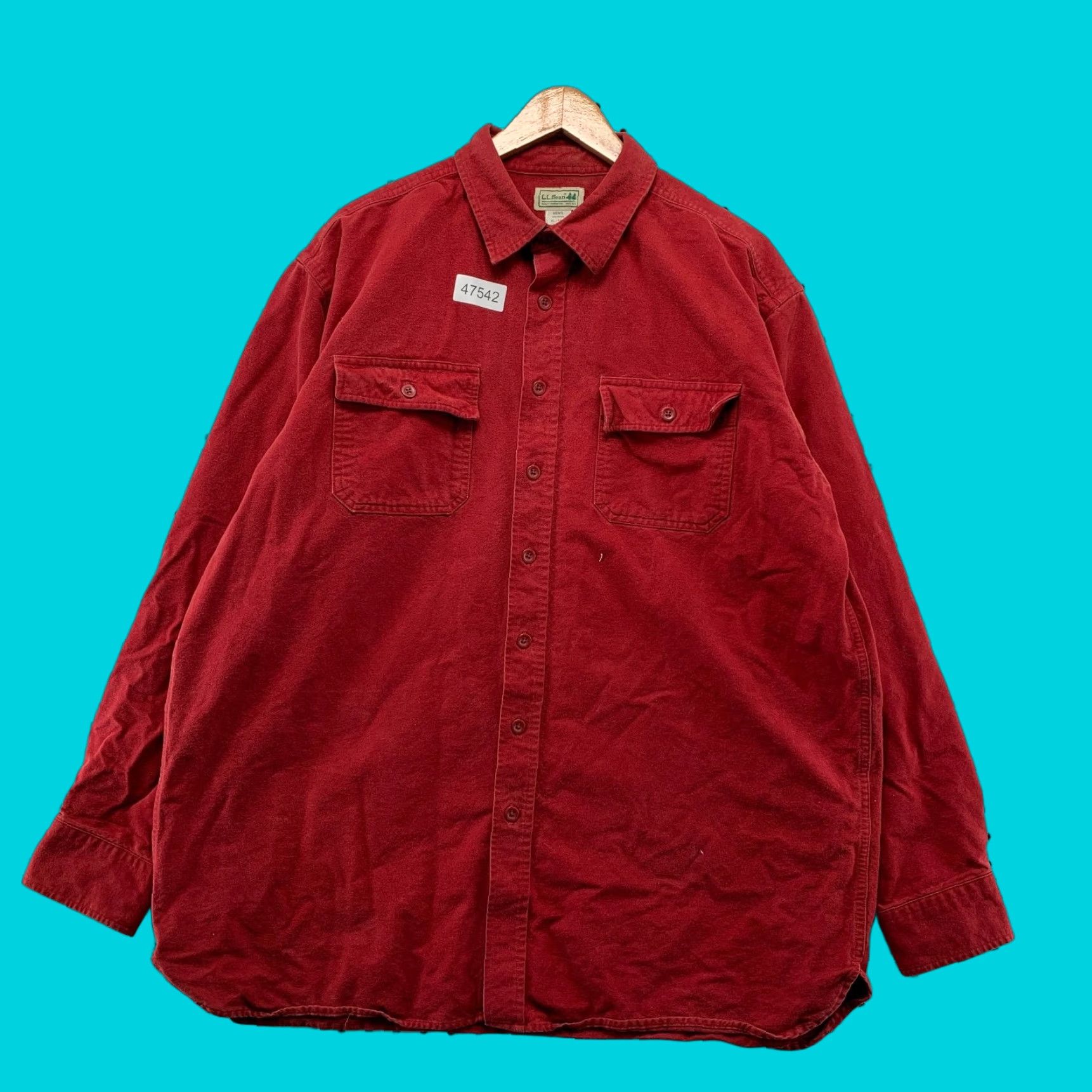 Vintage VINTAGE LL Bean Chamois Button Shirt Mens XL Tall XLT Red Outdoor Thick 100% Cotton Shirt Mens XLT Red 100% Cotton Chamois Button-Up Size US XL / EU 56 / 4 - 1 Thumbnail