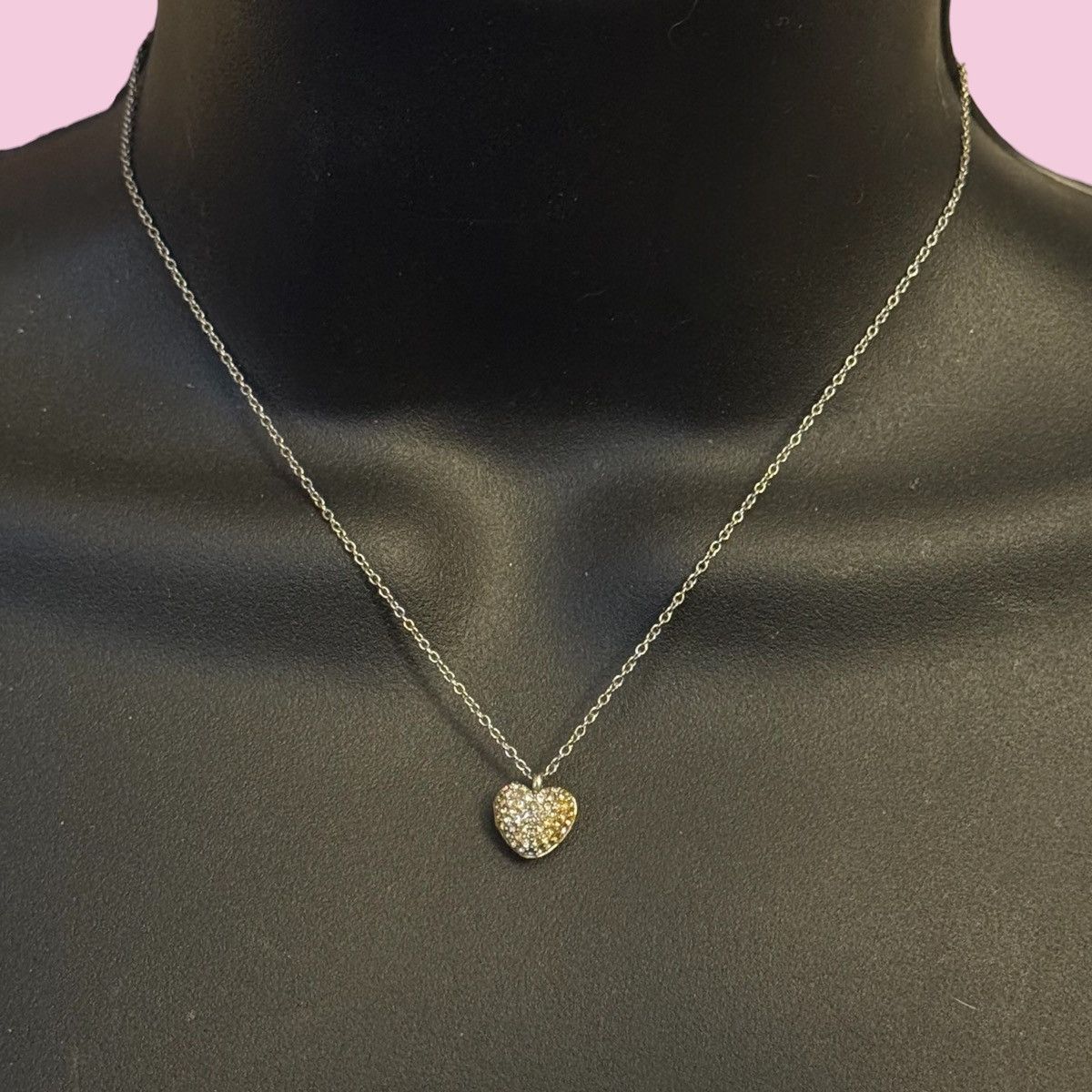 Michael Kors Michael Kors dainty pave puffed heart pendant necklace Size ONE SIZE - 1 Thumbnail