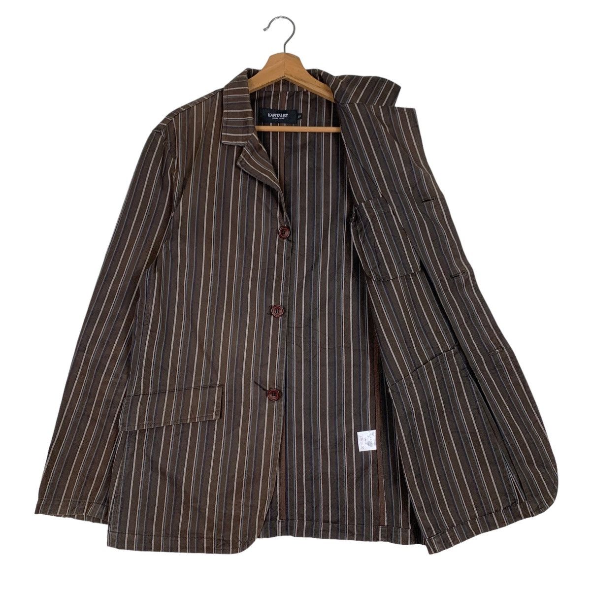 Japanese Brand KAPITALIST Striped Casual Jacket #0624-C29 Size US L / EU 52-54 / 3 - 9 Thumbnail