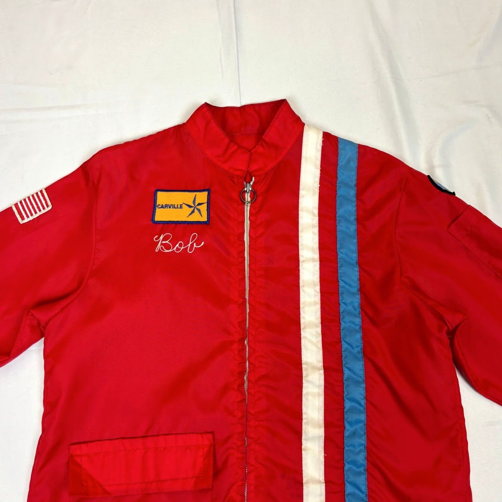 Vintage VINTAGE NBCA Jacket Windbreaker Zip Racing Chain Stitch Men's L 206 Omaha Vet Red Size US L / EU 52-54 / 3 - 2 Thumbnail