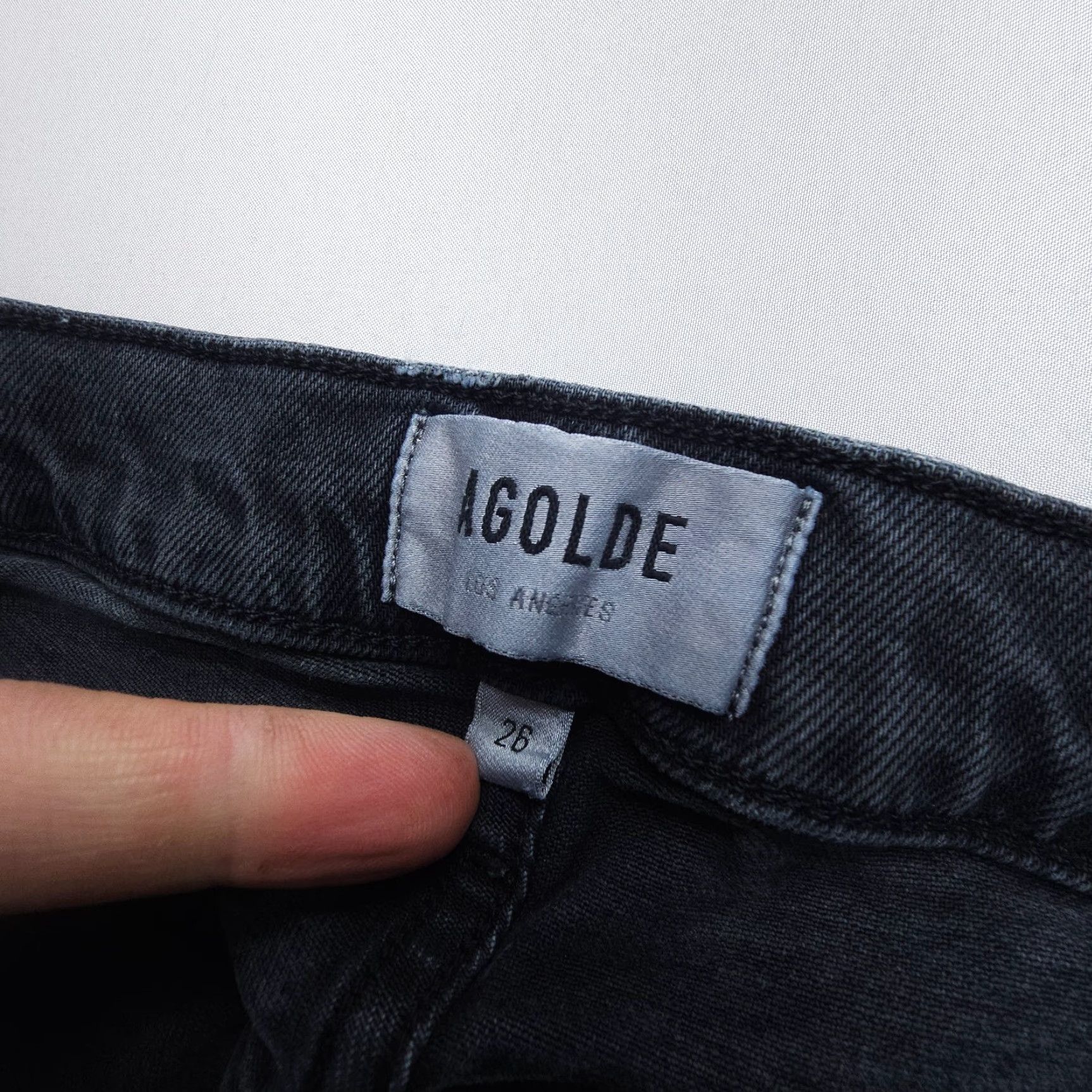 Agolde AGOLDE Toni Jeans Womens 26 Mid Rise Straight Black Slim Raw Hem Organic Denim Jeans Size 26" / US 2 / IT 38 - 7 Thumbnail