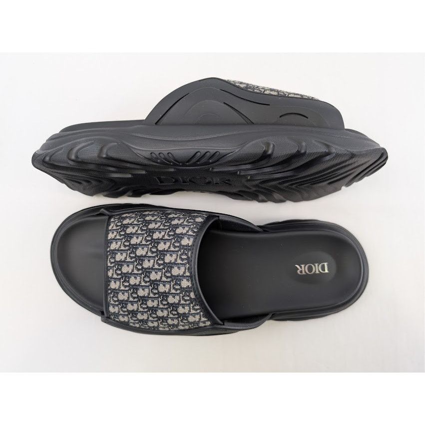 Dior o1rshd1 H-Town Single Band Slipper Sandal in Black / Beige Size US 8 / EU 41 - 1 Thumbnail