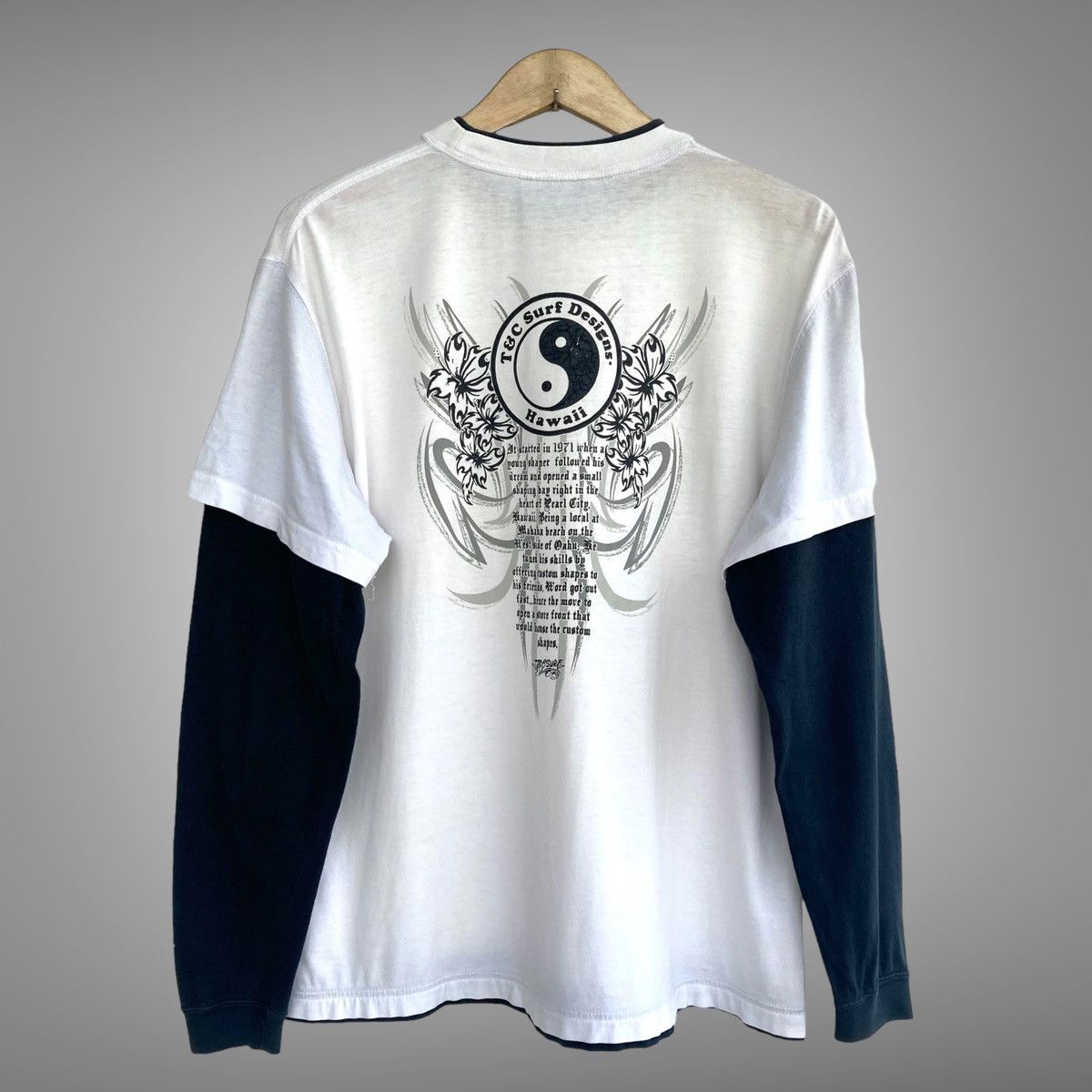 If Six Was Nine × Japanese Brand × Le Grande Bleu (L.G.B.) Double Layer Tribal T&C Surf Longsleeve Size US L / EU 52-54 / 3 - 1 Thumbnail