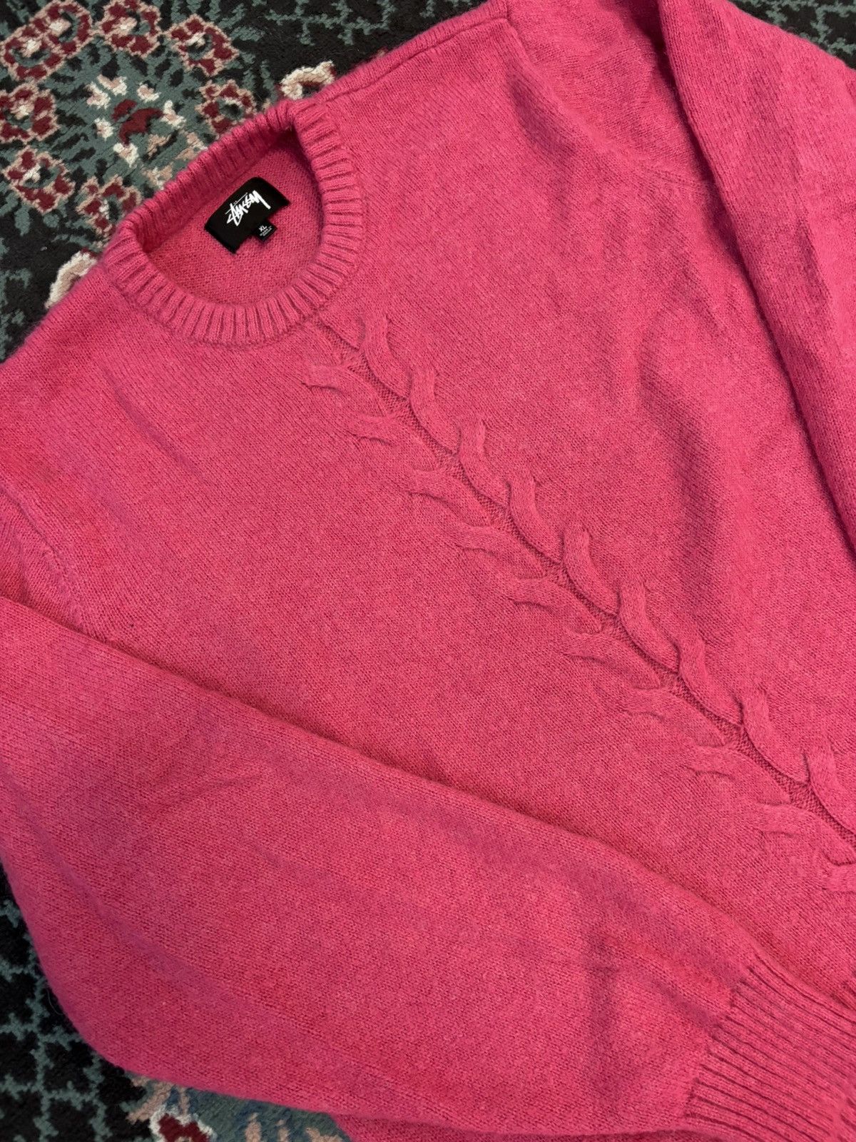 Stussy Stussy Pink Knit Mohair Sweater Size US XL / EU 56 / 4 - 3 Thumbnail
