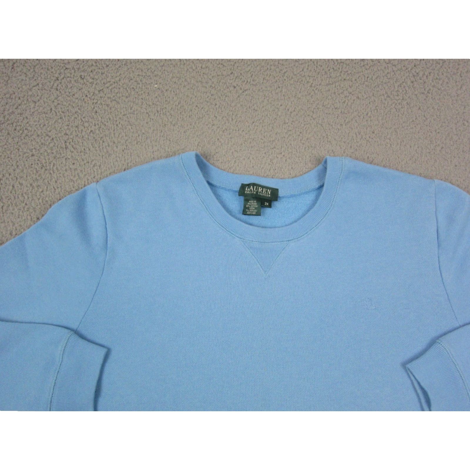 Ralph Lauren VINTAGE Lauren Ralph Lauren Sweatshirt Womens 2X Blue Crew Neck Knit Pullover Logo City Classic All Seasons Fall Winter Spring Womens Size XXL / US 16-18 / IT 52-54 - 3 Thumbnail