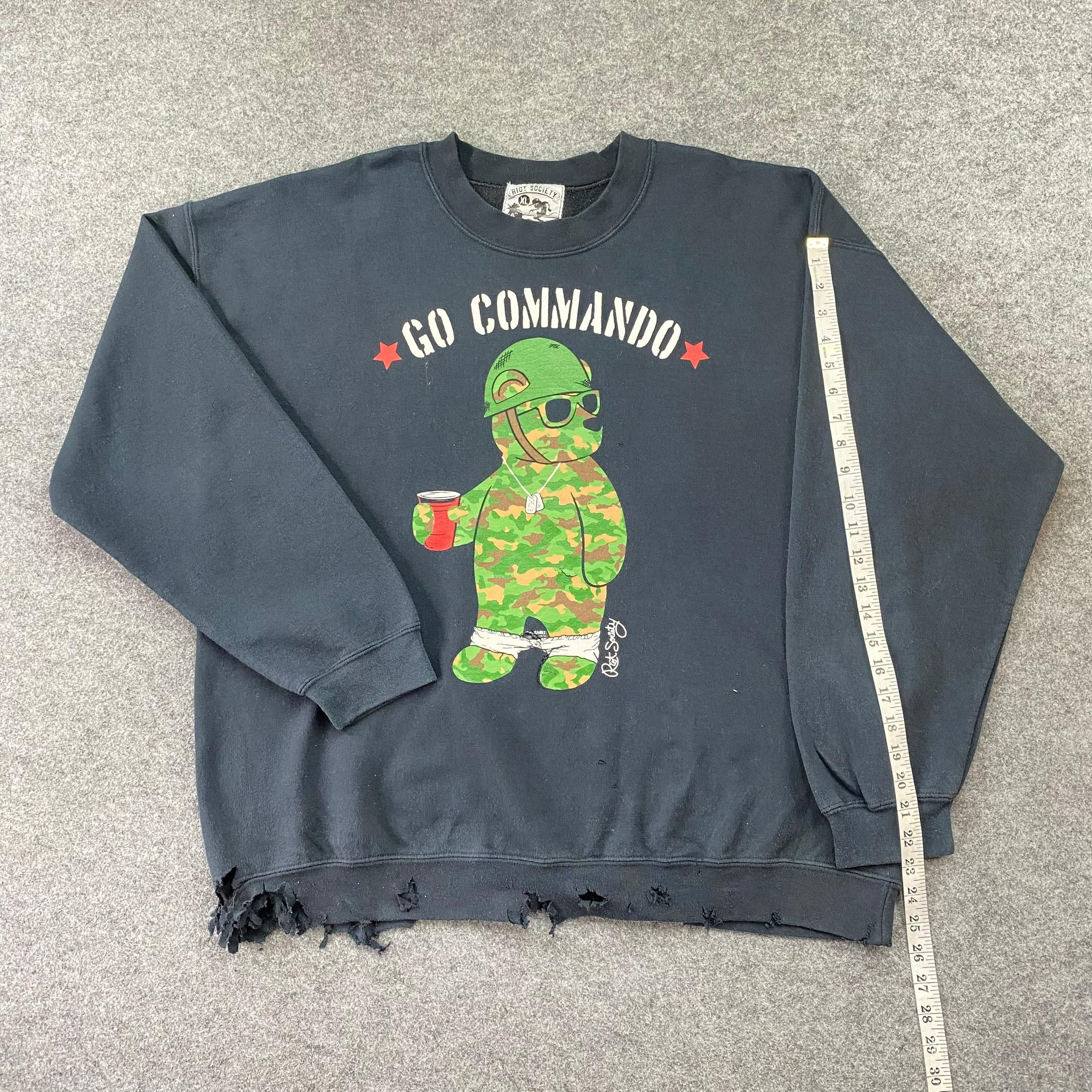 Riot Society Vintage Riot Society Go Commando Streetwear Sweatshirt Size US XL / EU 56 / 4 - 4 Thumbnail