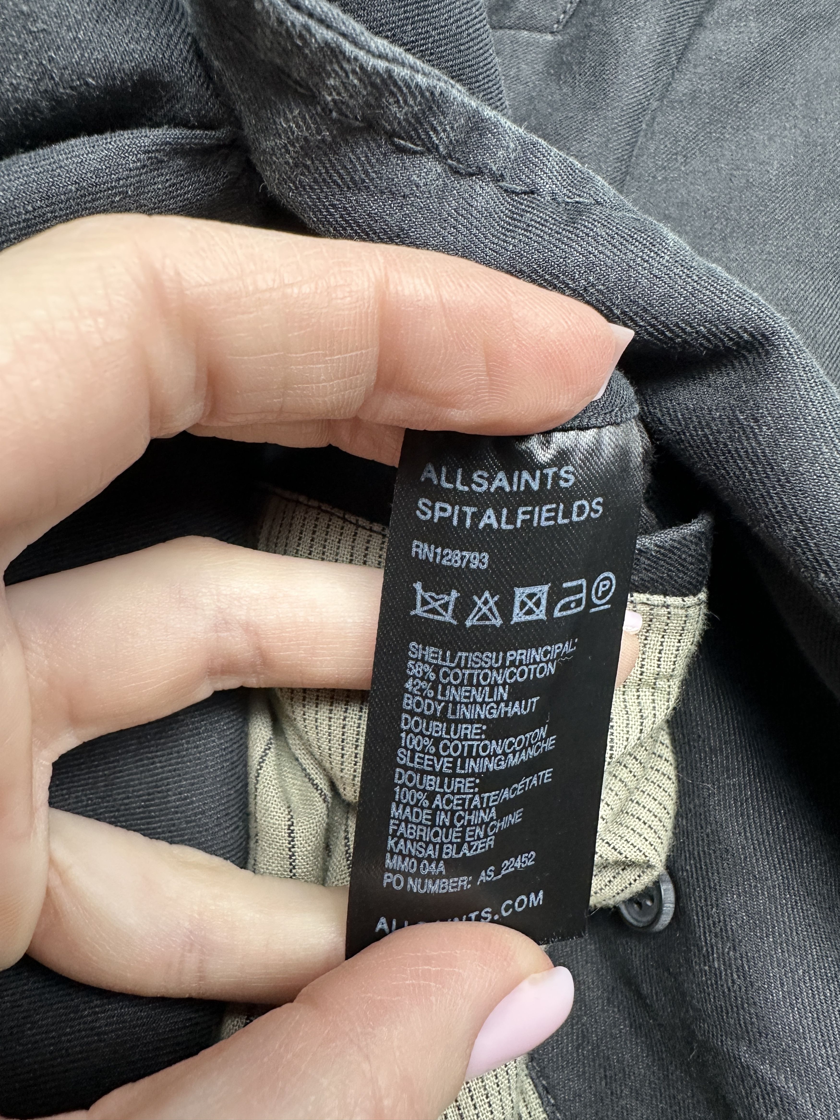 Allsaints Allsaints Mens Cotton Linen Double Breasted Blazer Jacket Size US S / EU 44-46 / 1 - 4 Thumbnail