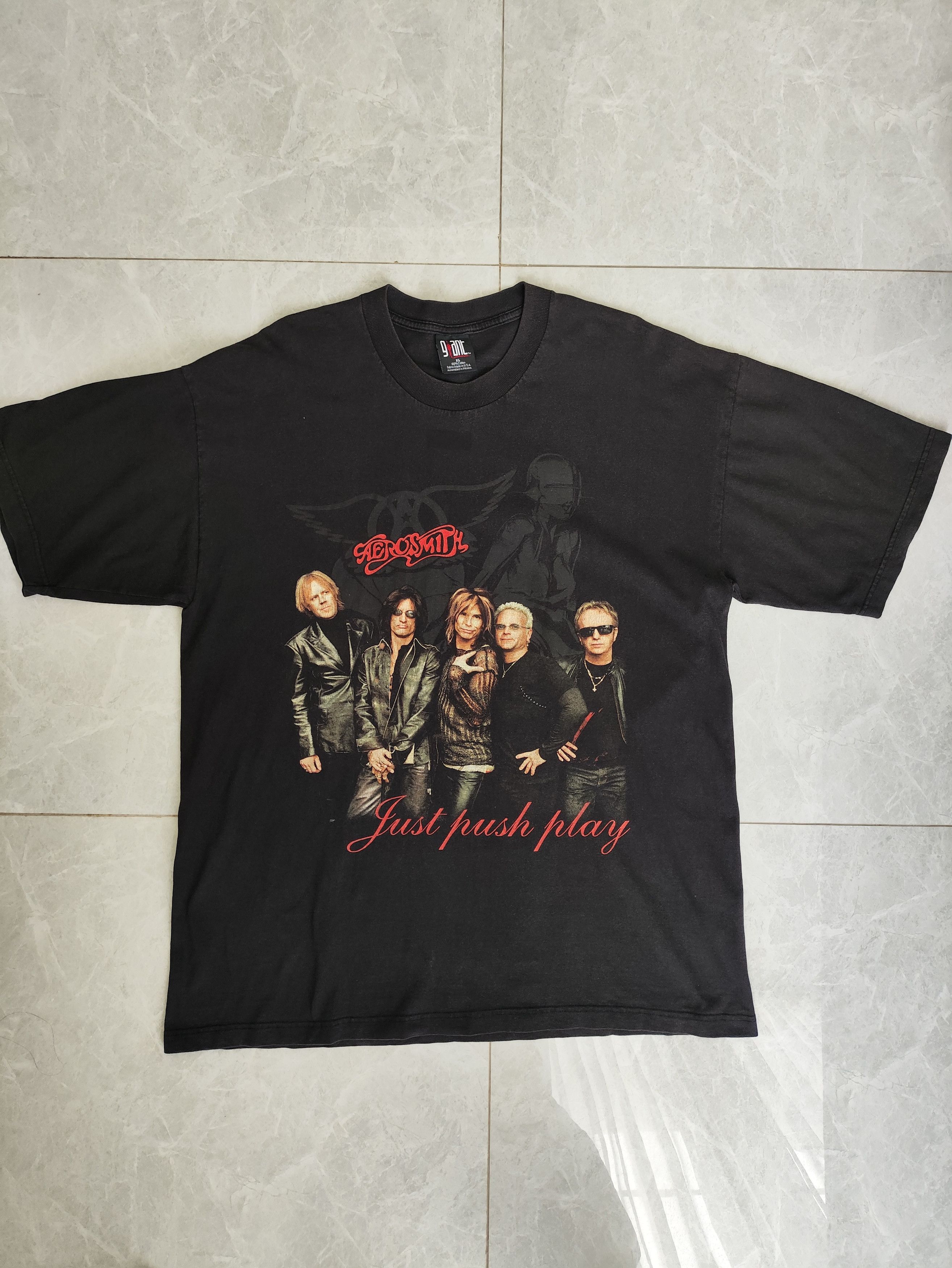 Other Vintage Aerosmith “Just Push Play” Giant Tag Black XL Size US XL / EU 56 / 4 - 1 Thumbnail
